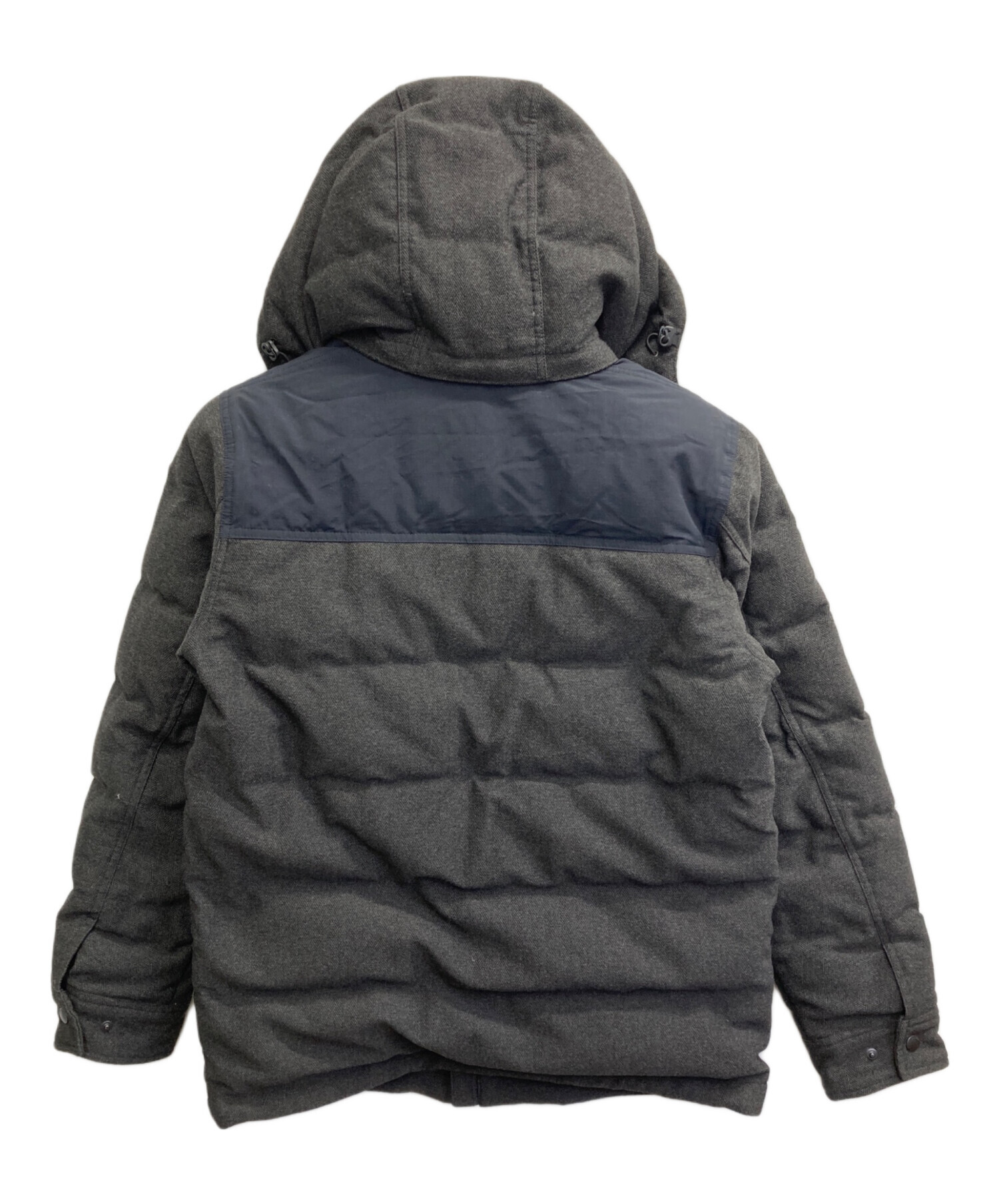 エディーバウアー ヘリンボーン ウール ダウンジャケット ブラウン 