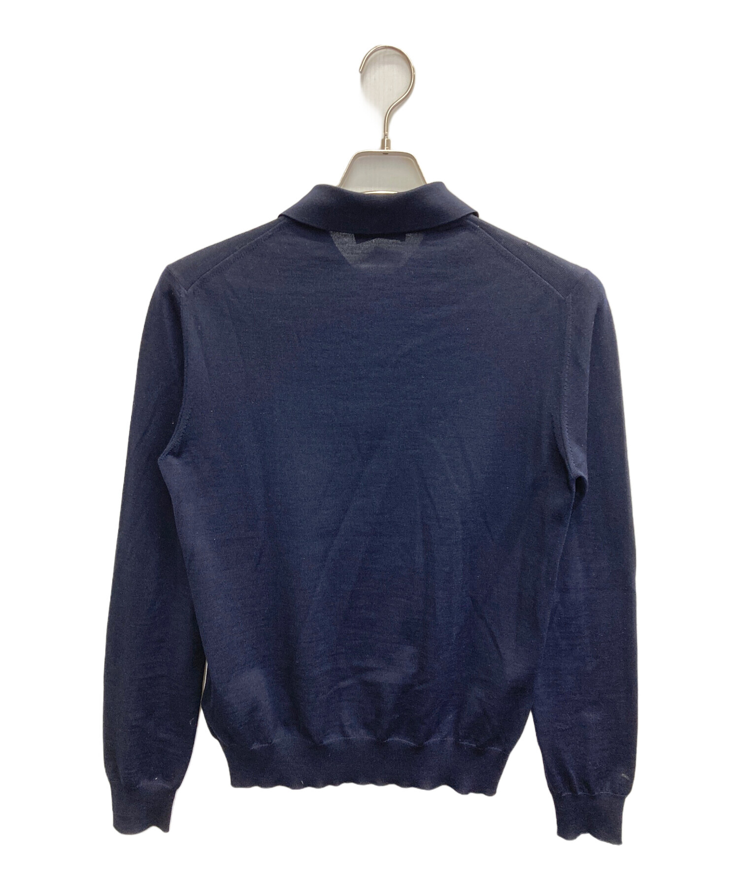 中古・古着通販】PRADA (プラダ) ニットポロシャツ ネイビー サイズ:48