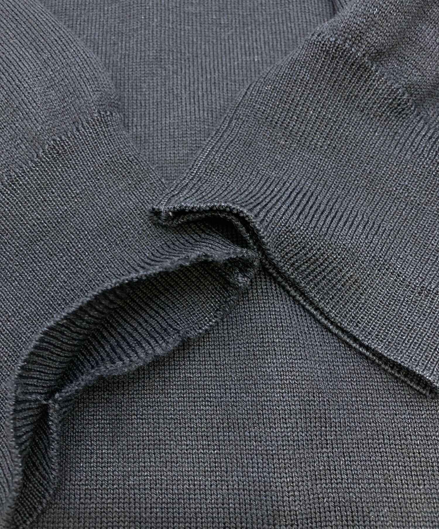 中古・古着通販】PRADA (プラダ) ニットポロシャツ ネイビー サイズ:48