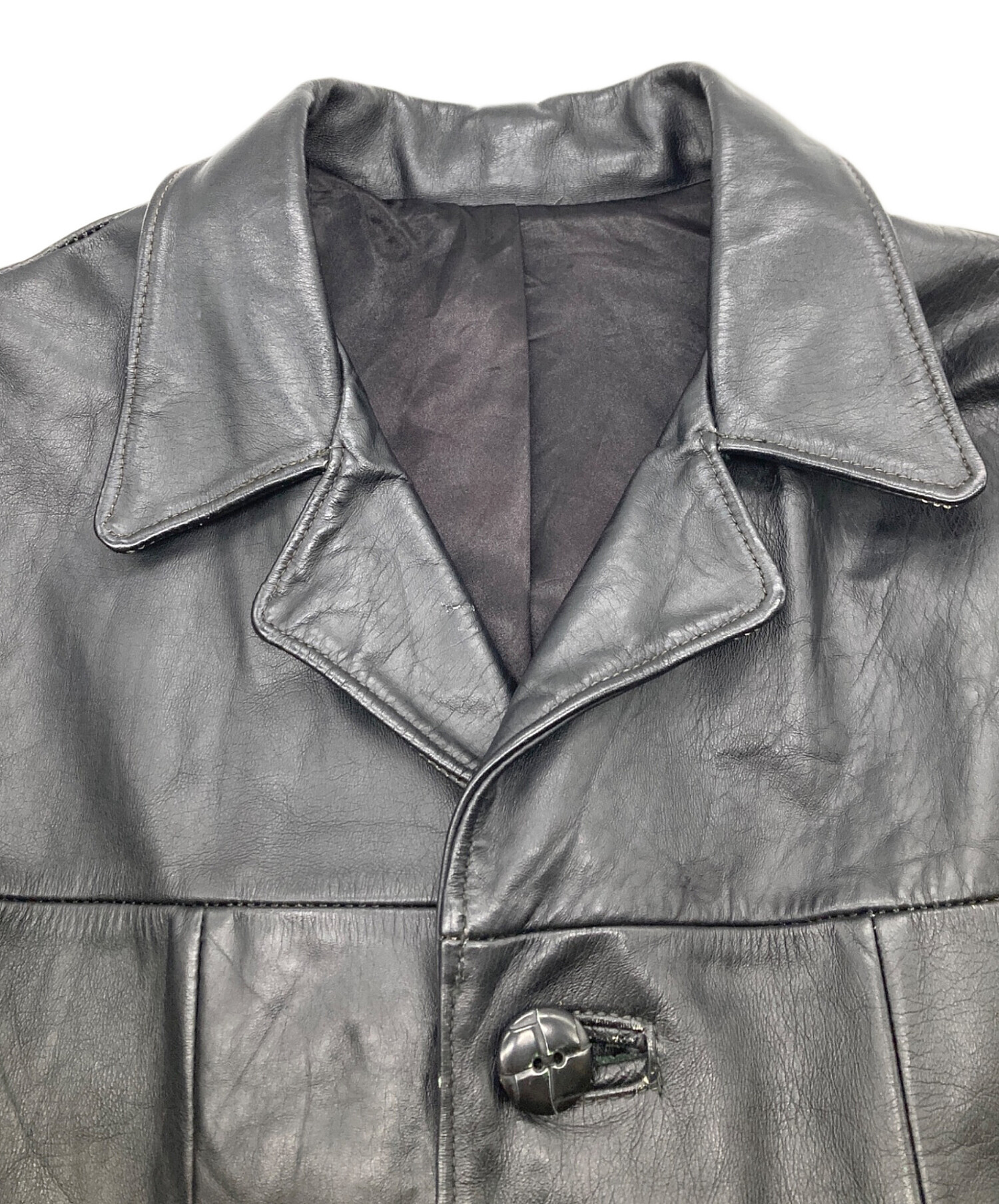 中古・古着通販】NO BRAND (ノーブランド) レザージャケット ブラック