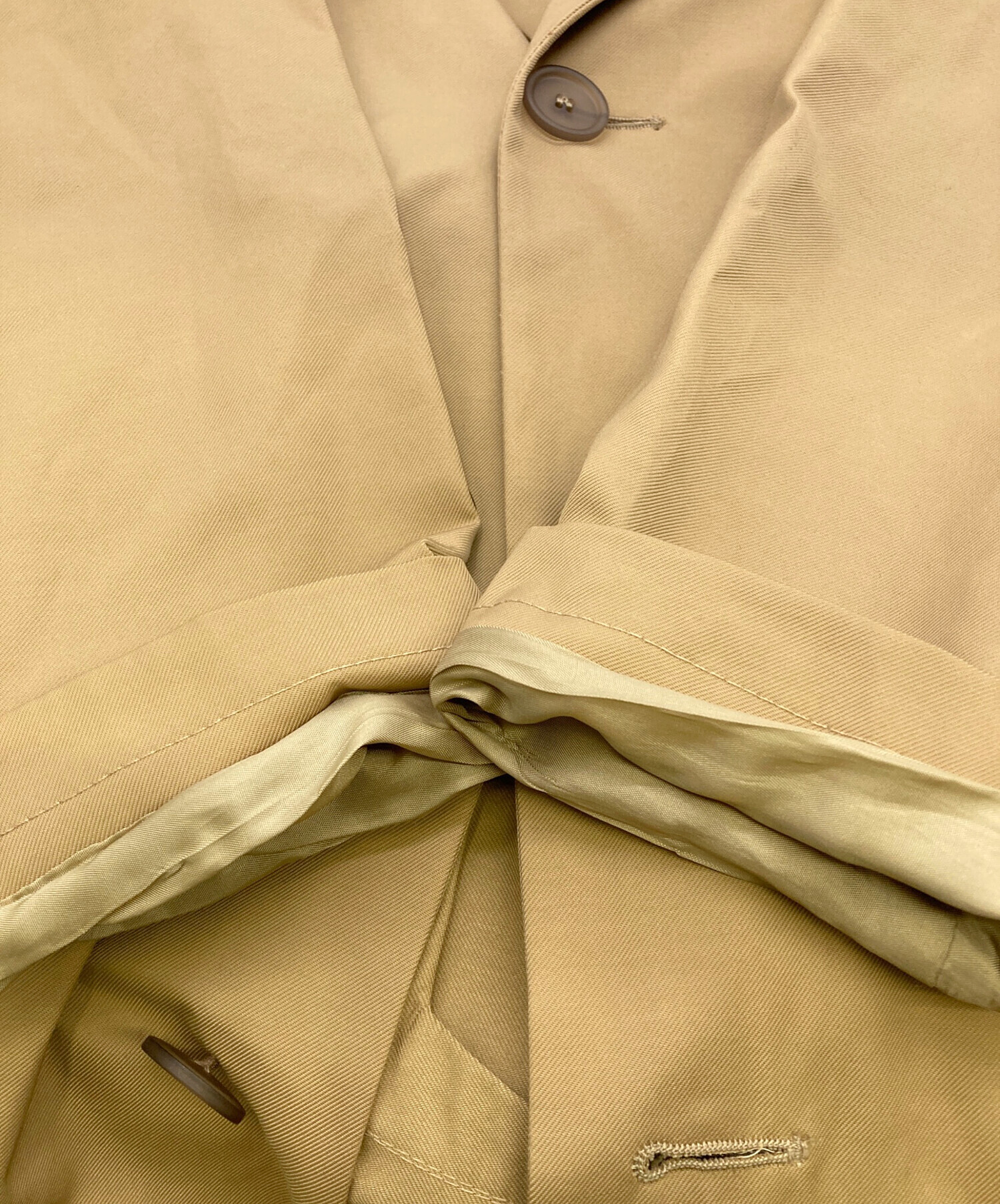 未使用 Hevo イーヴォ フード付きブルゾン 50 ベージュ 中古・古着通販】Hevo (イーヴォ) ポリエステルコットン ベルテッド