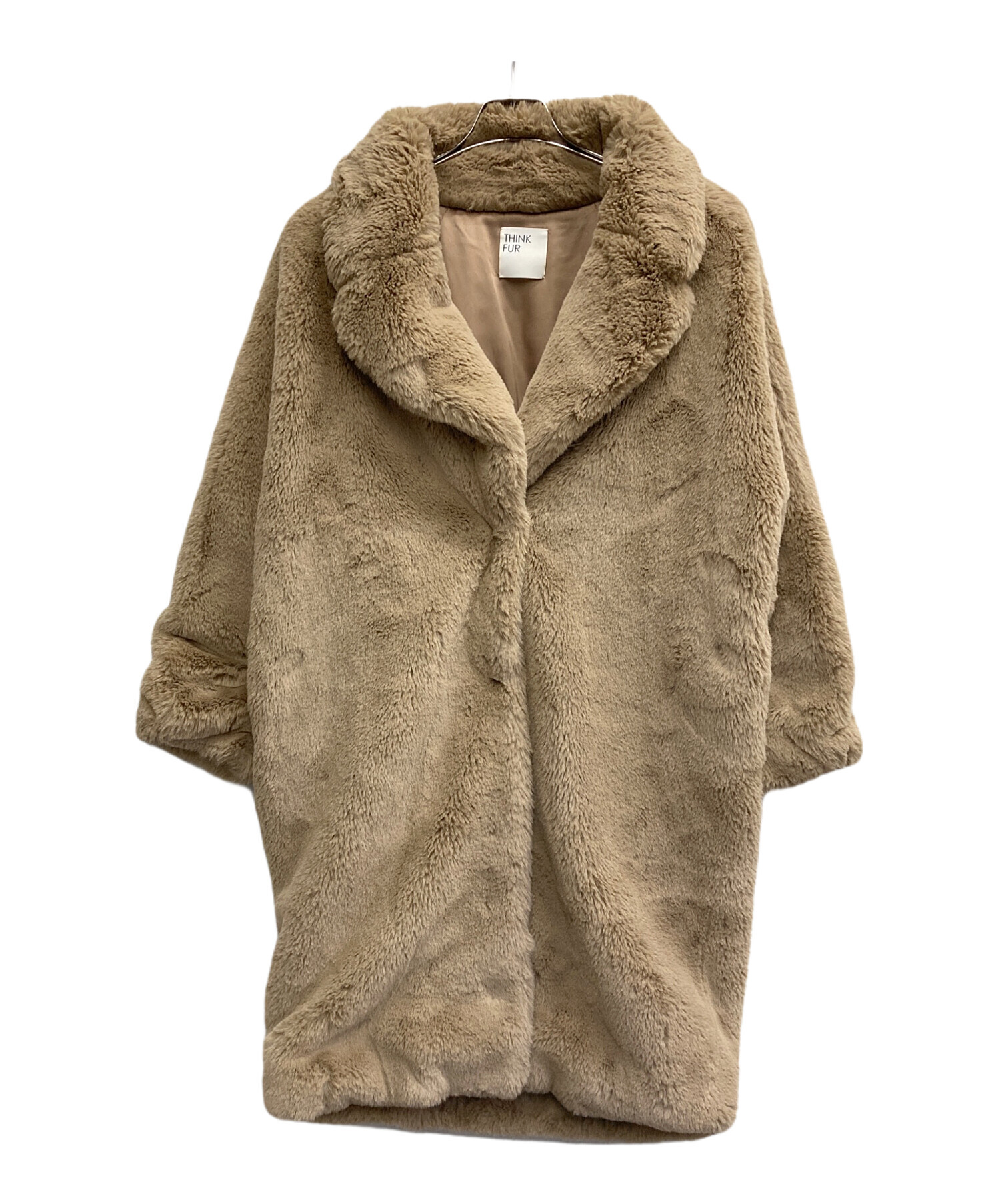 中古・古着通販】THINK FUR (シンクファー) エコファーコート ブラウン 