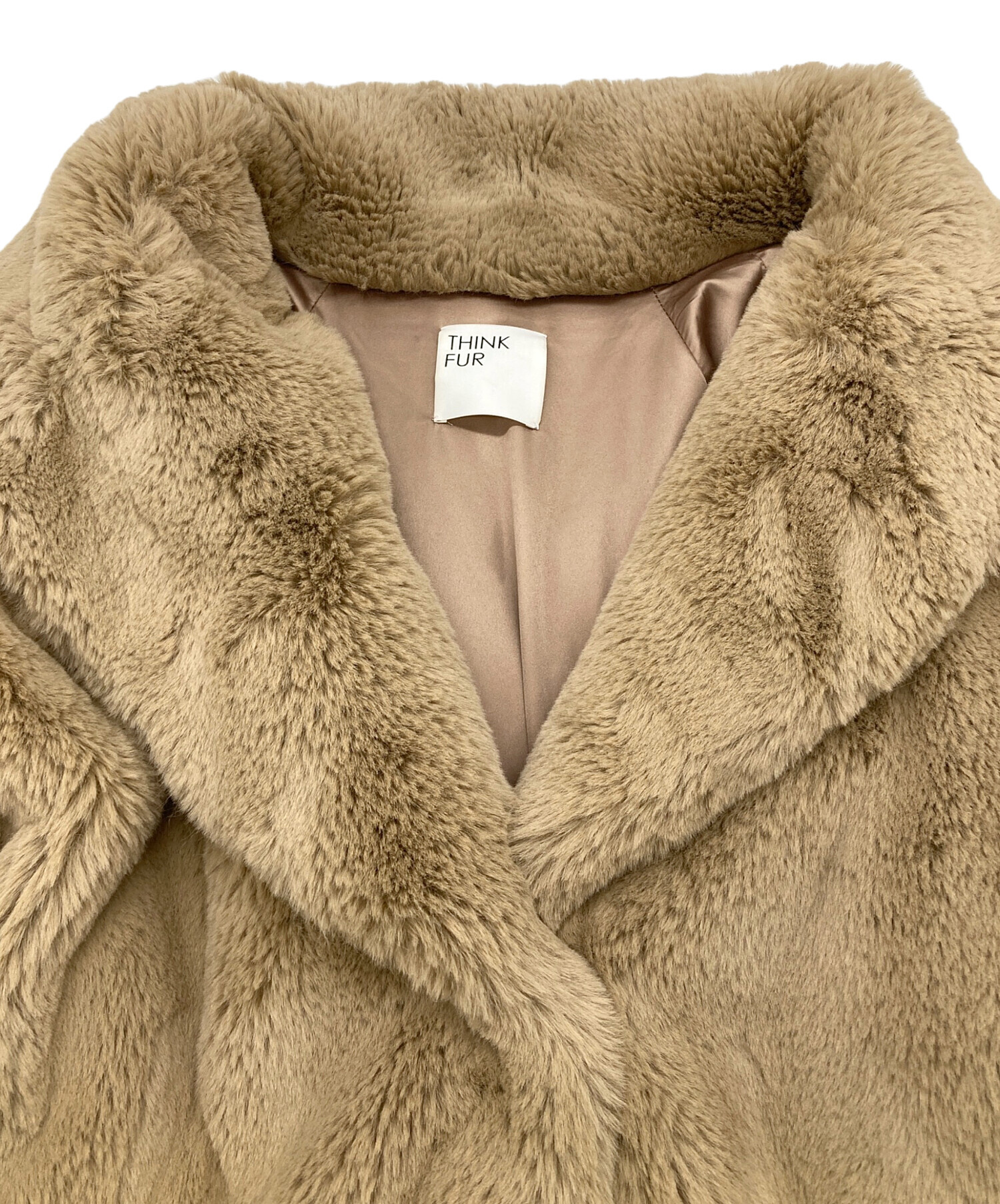 中古・古着通販】THINK FUR (シンクファー) エコファーコート ブラウン 
