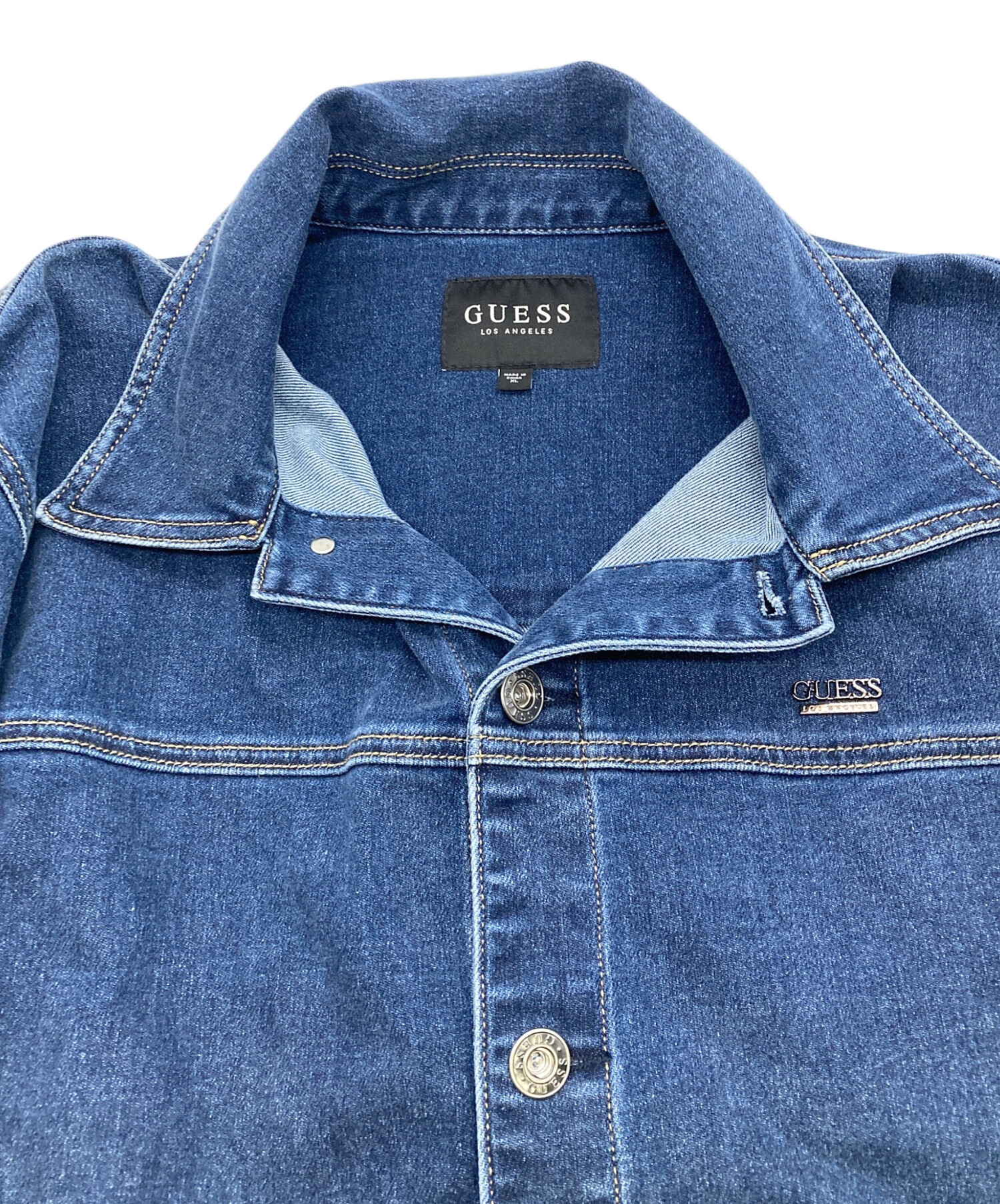 中古・古着通販】GUESS (ゲス) デニムジャケット ネイビー サイズ:XL