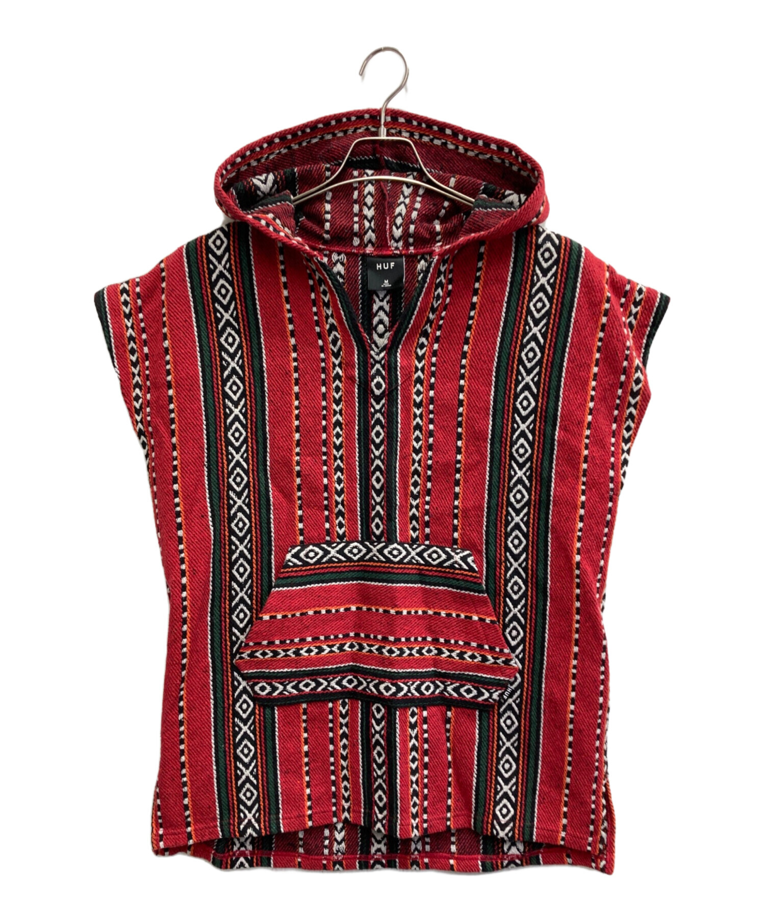 中古・古着通販】HUF (ハフ) ノースリブメキシカンパーカー レッド