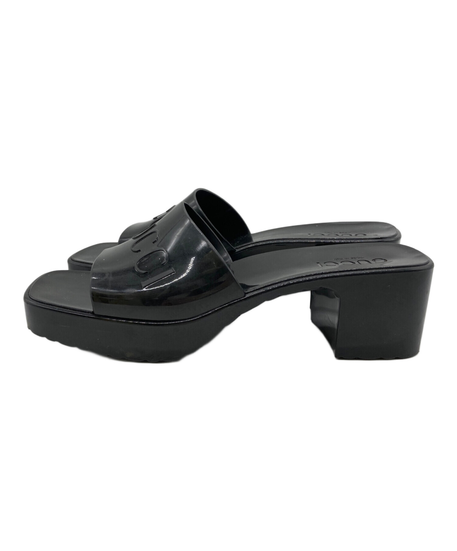 中古・古着通販】GUCCI (グッチ) ラバースライドサンダル ブラック