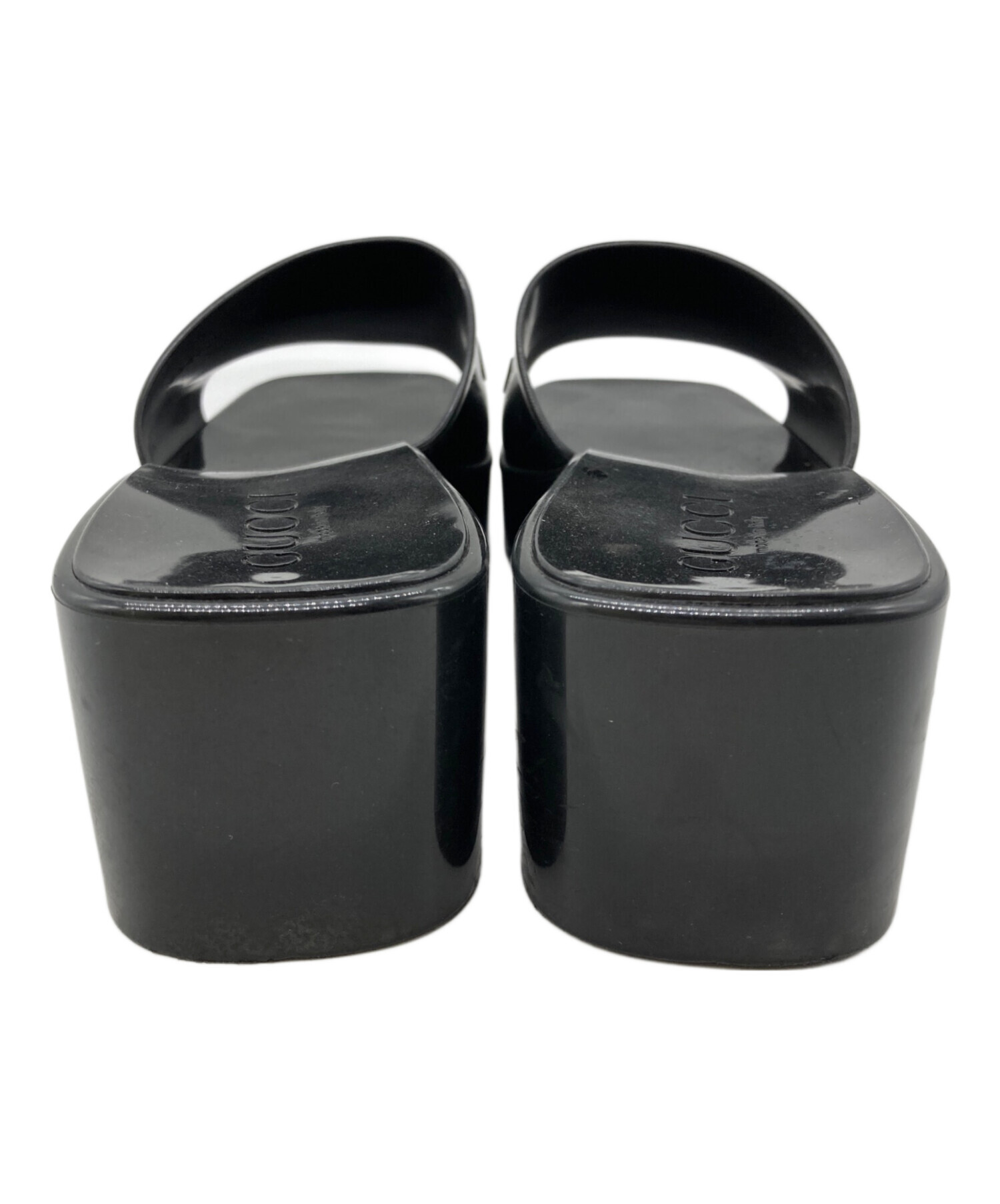 【中古】GUCCI グッチ サンダル　ラバーサンダル 中古・古着通販】GUCCI (グッチ) ラバースライドサンダル ブラック