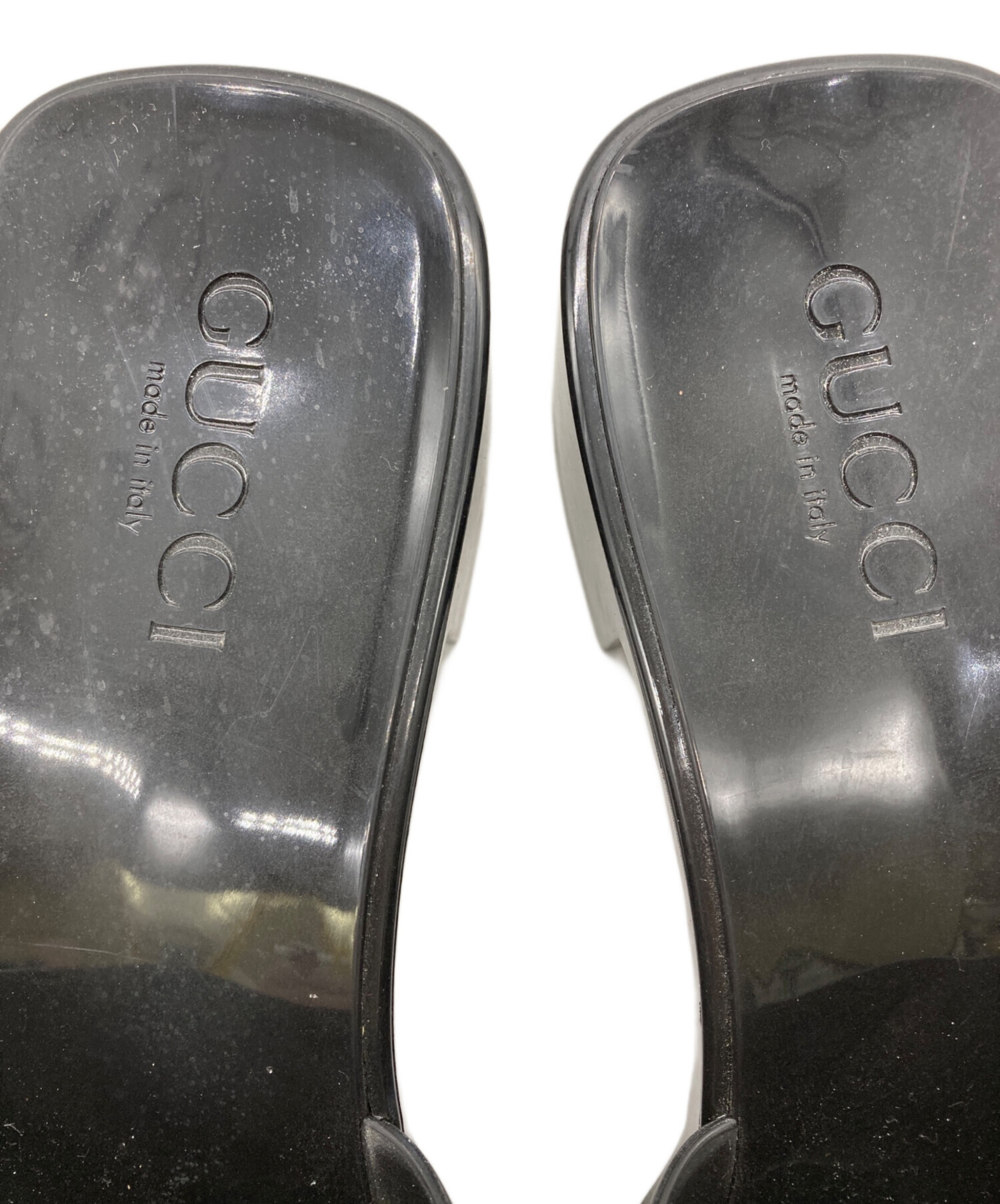 中古・古着通販】GUCCI (グッチ) ラバースライドサンダル ブラック