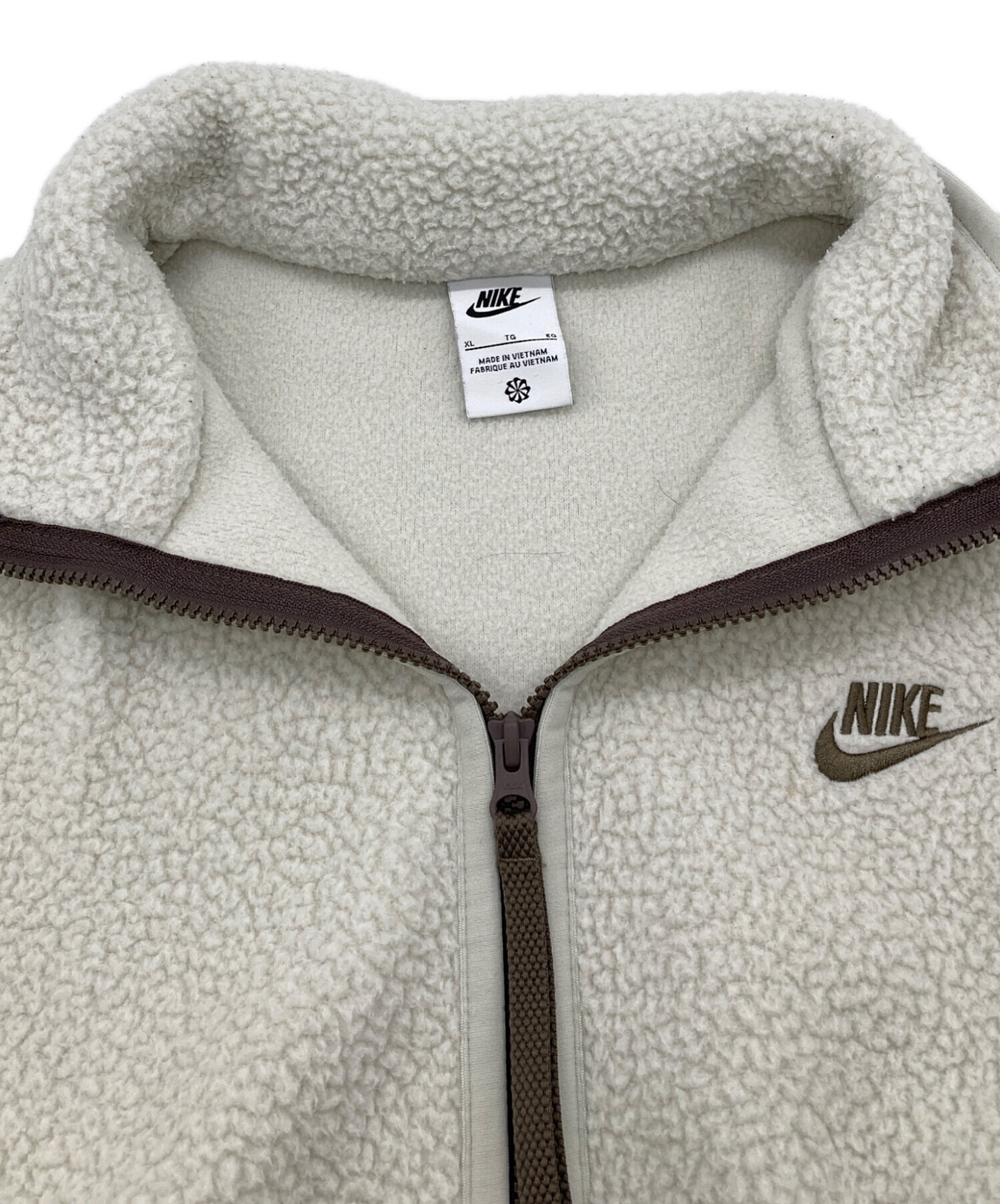 中古・古着通販】NIKE (ナイキ) フリースジャケット アイボリー サイズ 