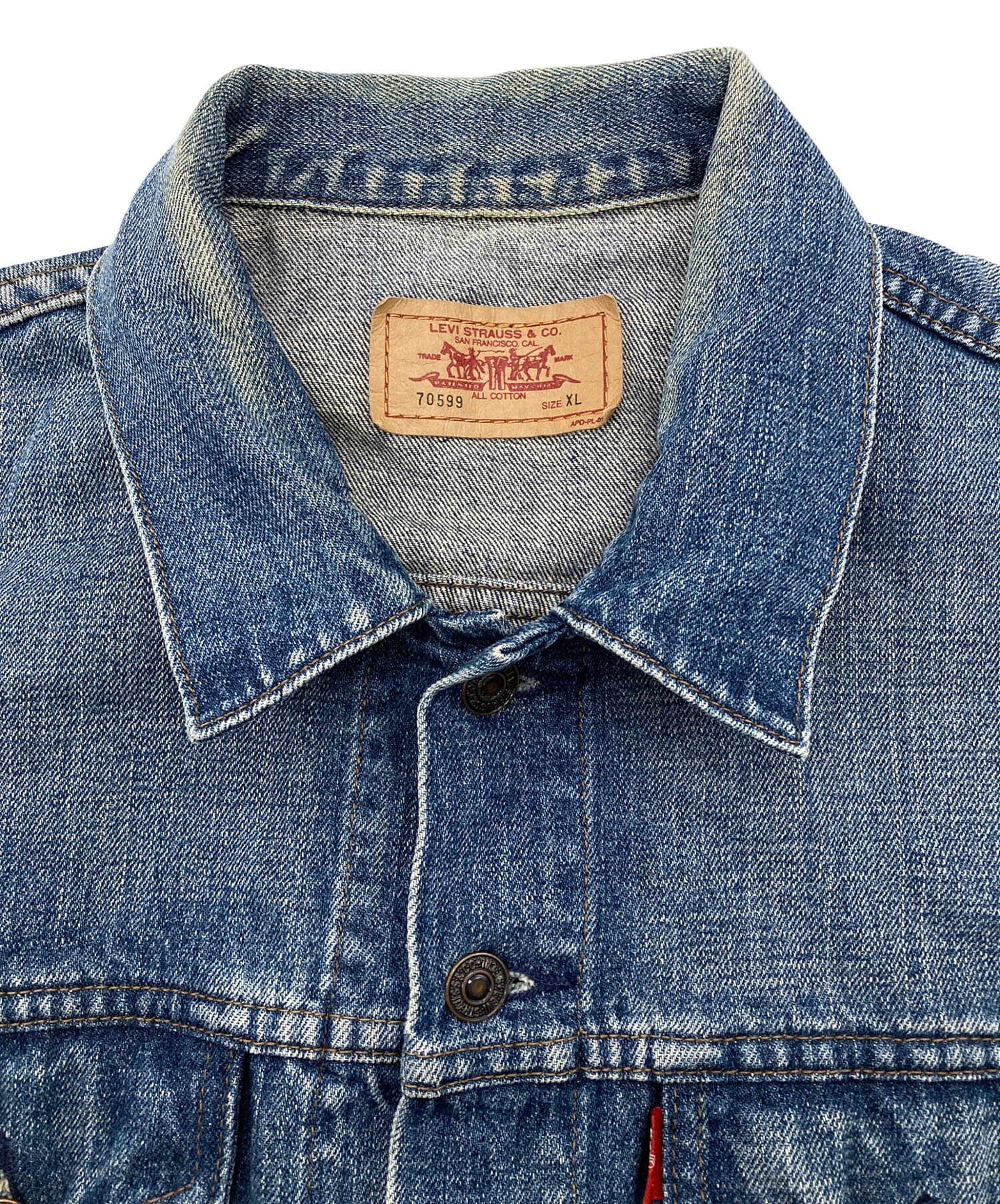 中古・古着通販】LEVI'S (リーバイス) デニムジャケット ネイビー