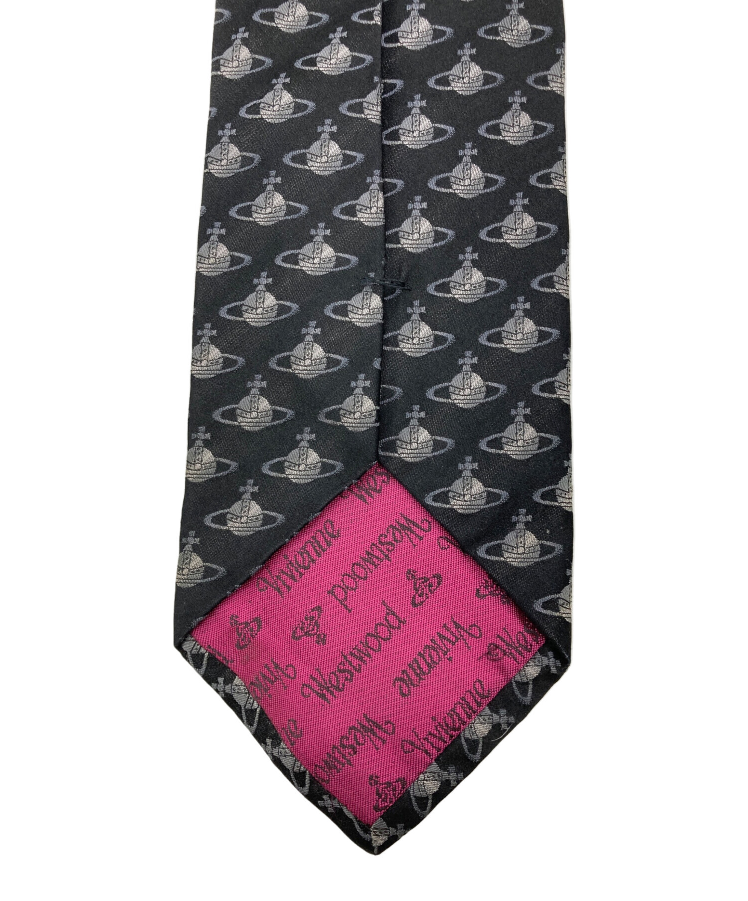 ヴィヴィアンウエストウッド ネクタイ シルク オーブ ロゴ ブラック 新品 ヴィヴィアンウエストウッド Vivienne Westwood オーブ モチーフ 7.5cm