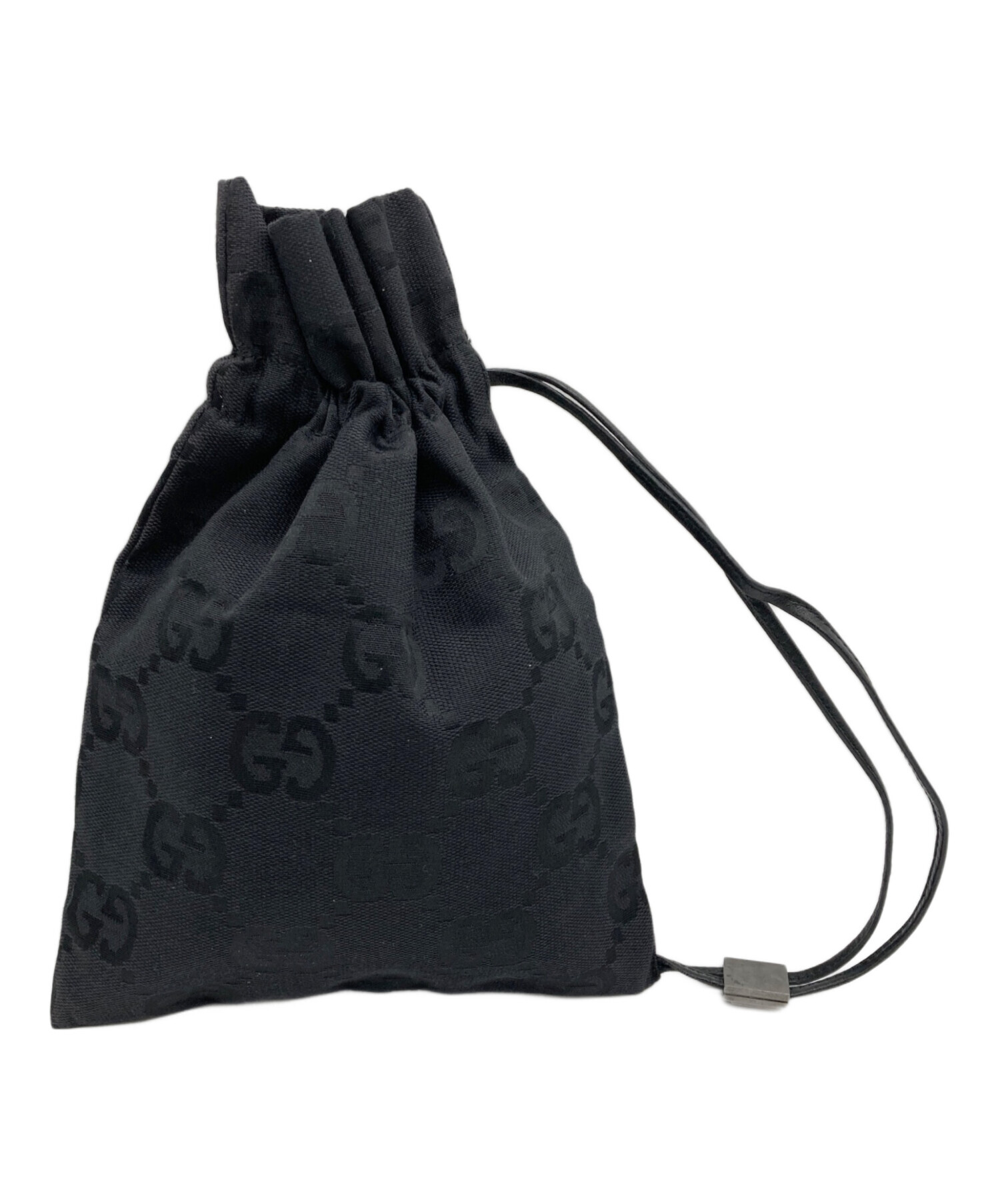 中古・古着通販】GUCCI (グッチ) 巾着ポーチ ブラック｜ブランド・古着