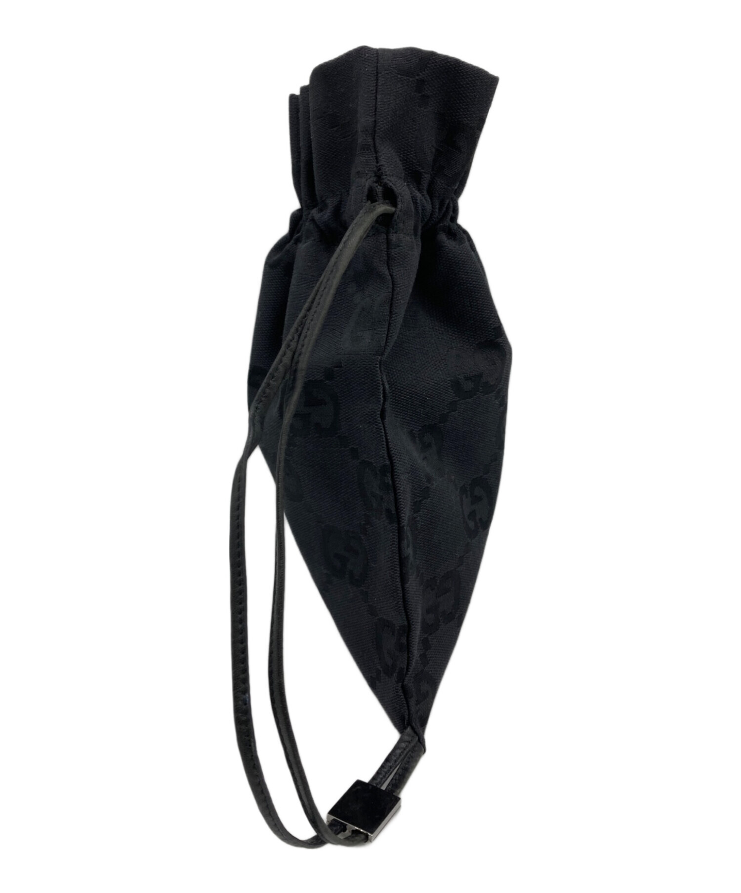 中古・古着通販】GUCCI (グッチ) 巾着ポーチ ブラック｜ブランド・古着