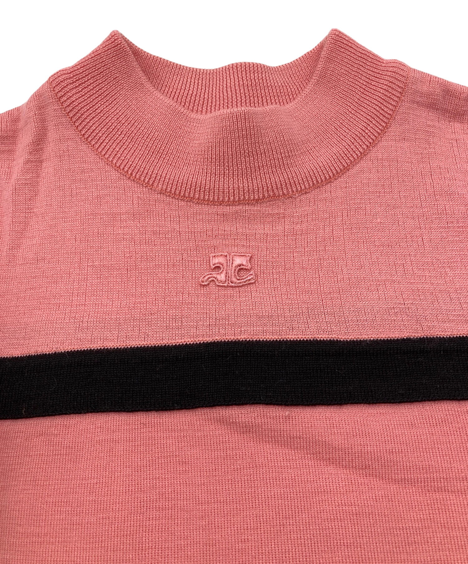 y2k クレージュ courreges ヴィンテージ デカロゴ 刺繍 ニット 中古・古着通販】courreges (クレージュ) 90'Sロゴニット ピンク