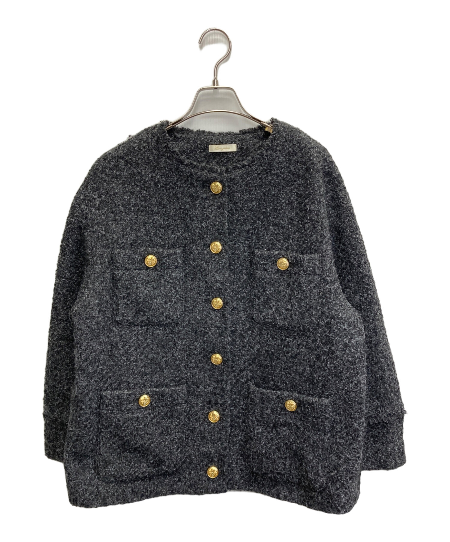 中古・古着通販】Loungedress (ラウンジドレス) ノーカラーツイード