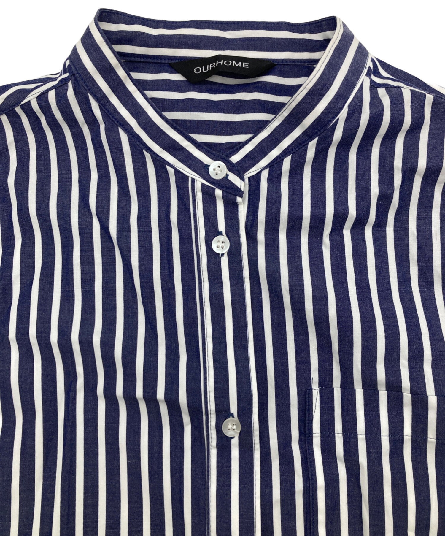 中古・古着通販】ourhome (アワホーム) シャツワンピース ブルー 