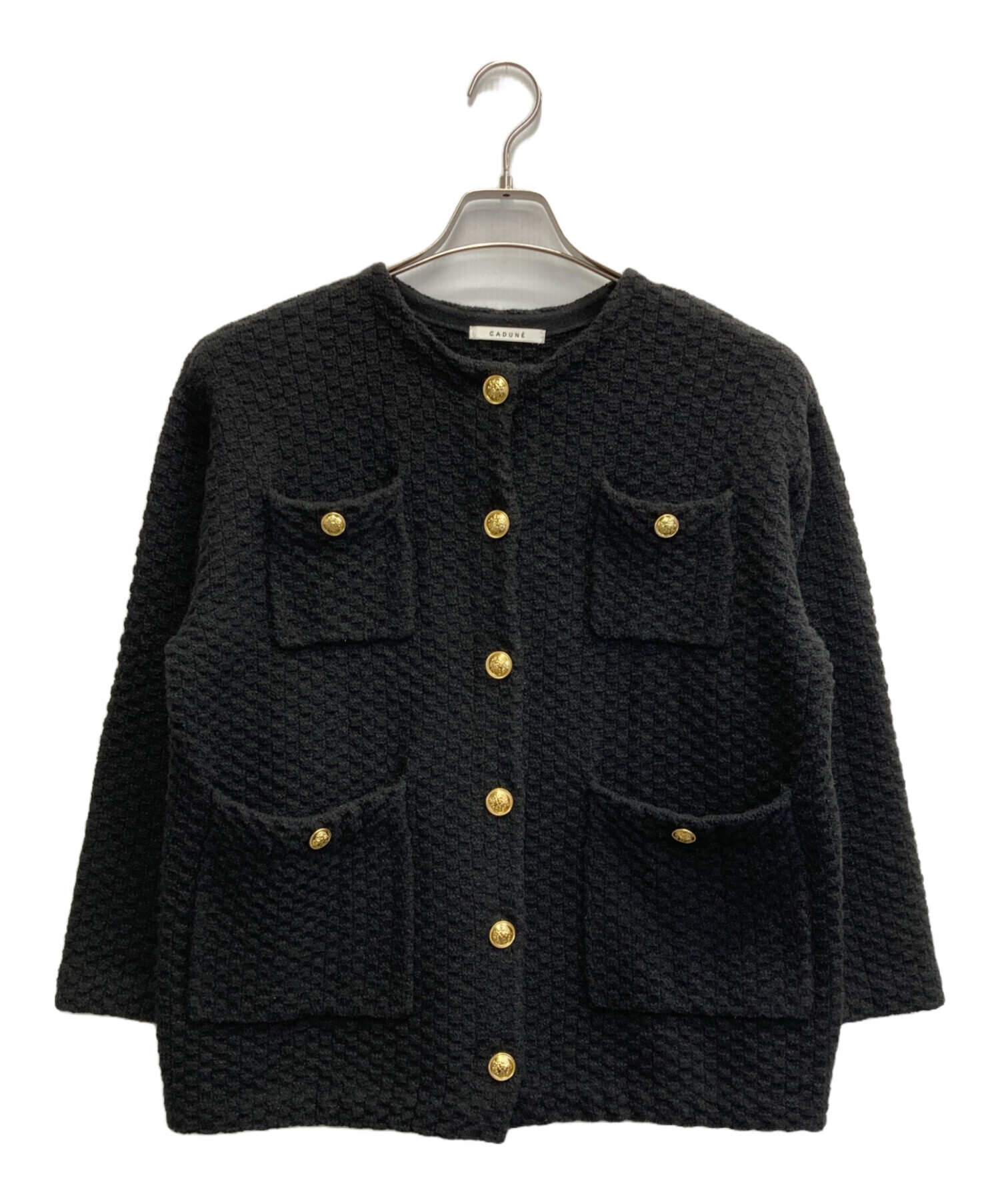 中古・古着通販】CADUNE (カデュネ) ツイードジャケット ブラック