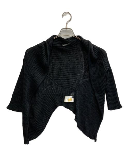 【中古】ワイズ Y's カーディガン 起毛 半袖 黒 ブラック 2  レディース 中古・古着通販】Y's (ワイズ) リネン ボレロ カーディガン ブラック