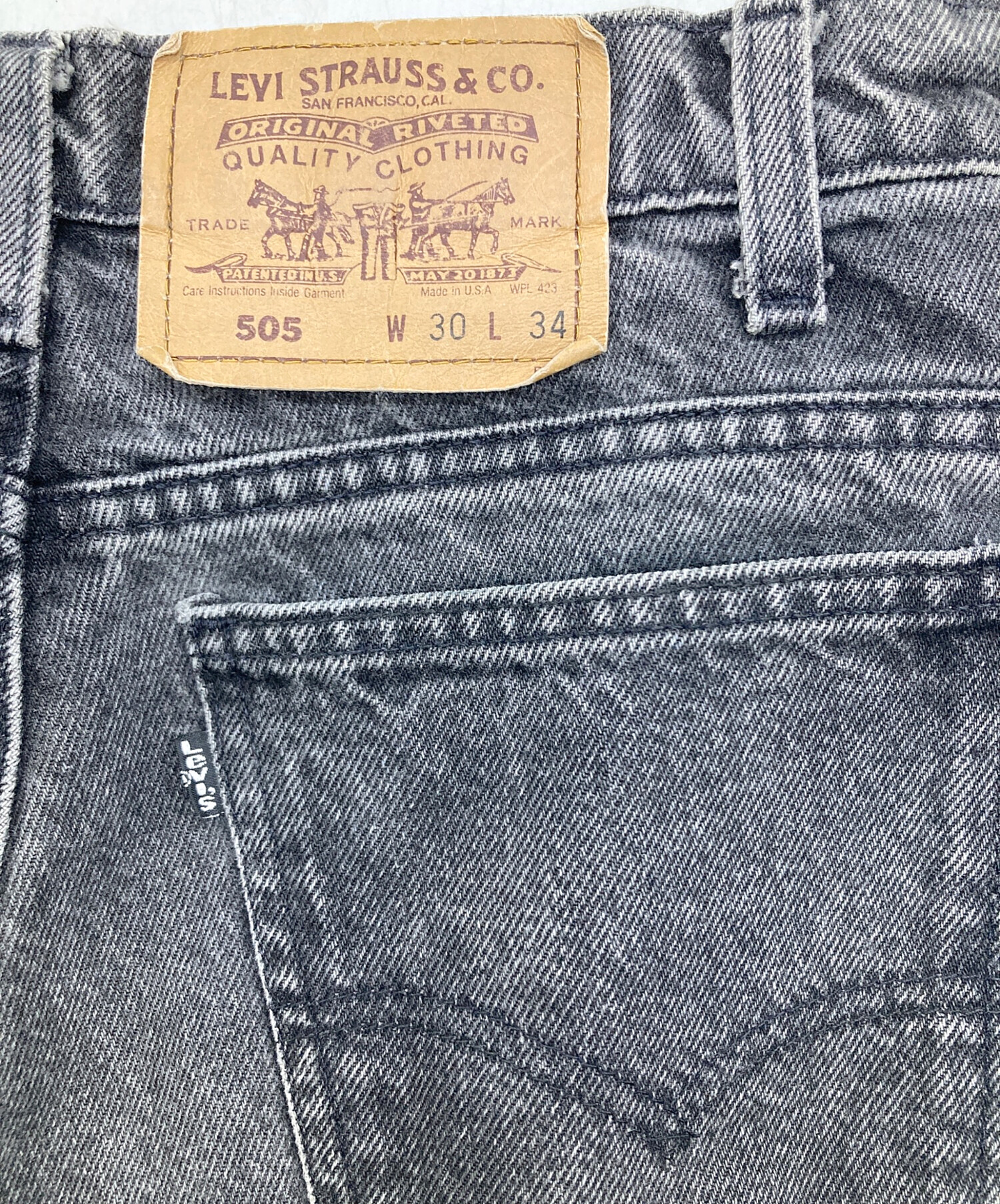 中古・古着通販】LEVI'S (リーバイス) 505ブラックデニムパンツ サイズ
