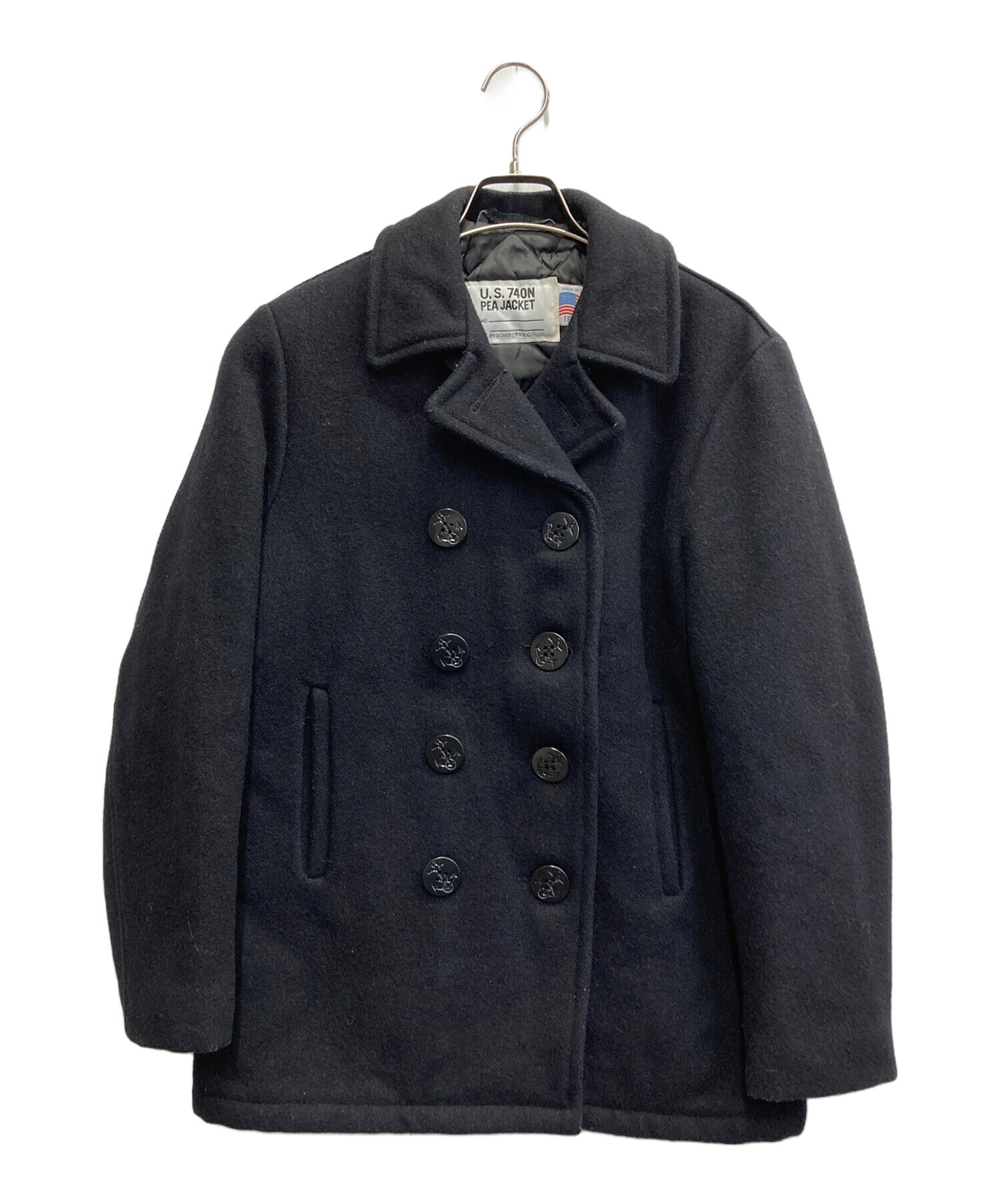 中古・古着通販】Schott (ショット) Pコート ブラック サイズ:不明