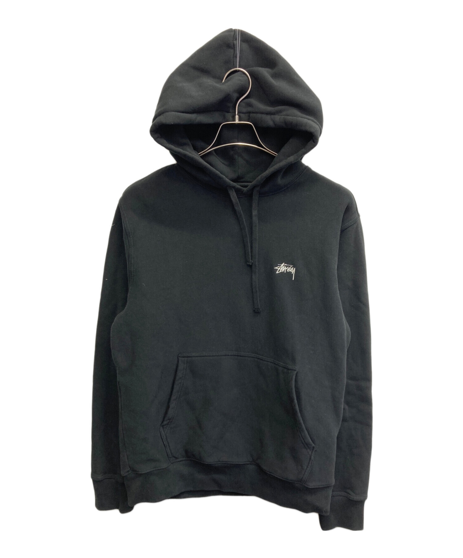 中古・古着通販】stussy (ステューシー) ロゴ刺繍 パーカー ブラック