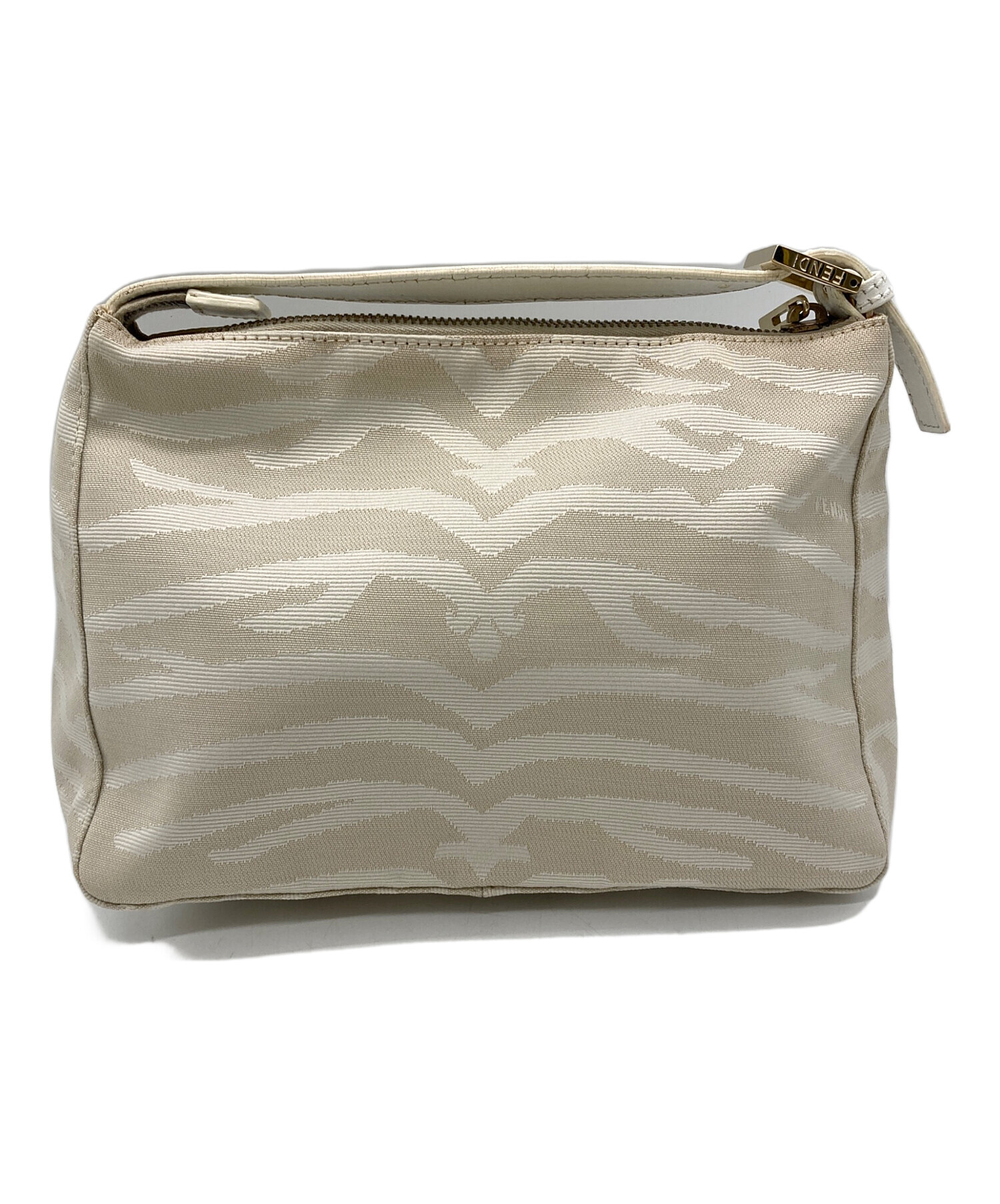中古・古着通販】FENDI (フェンディ) ゼブラ柄ハンドバッグ ベージュ 