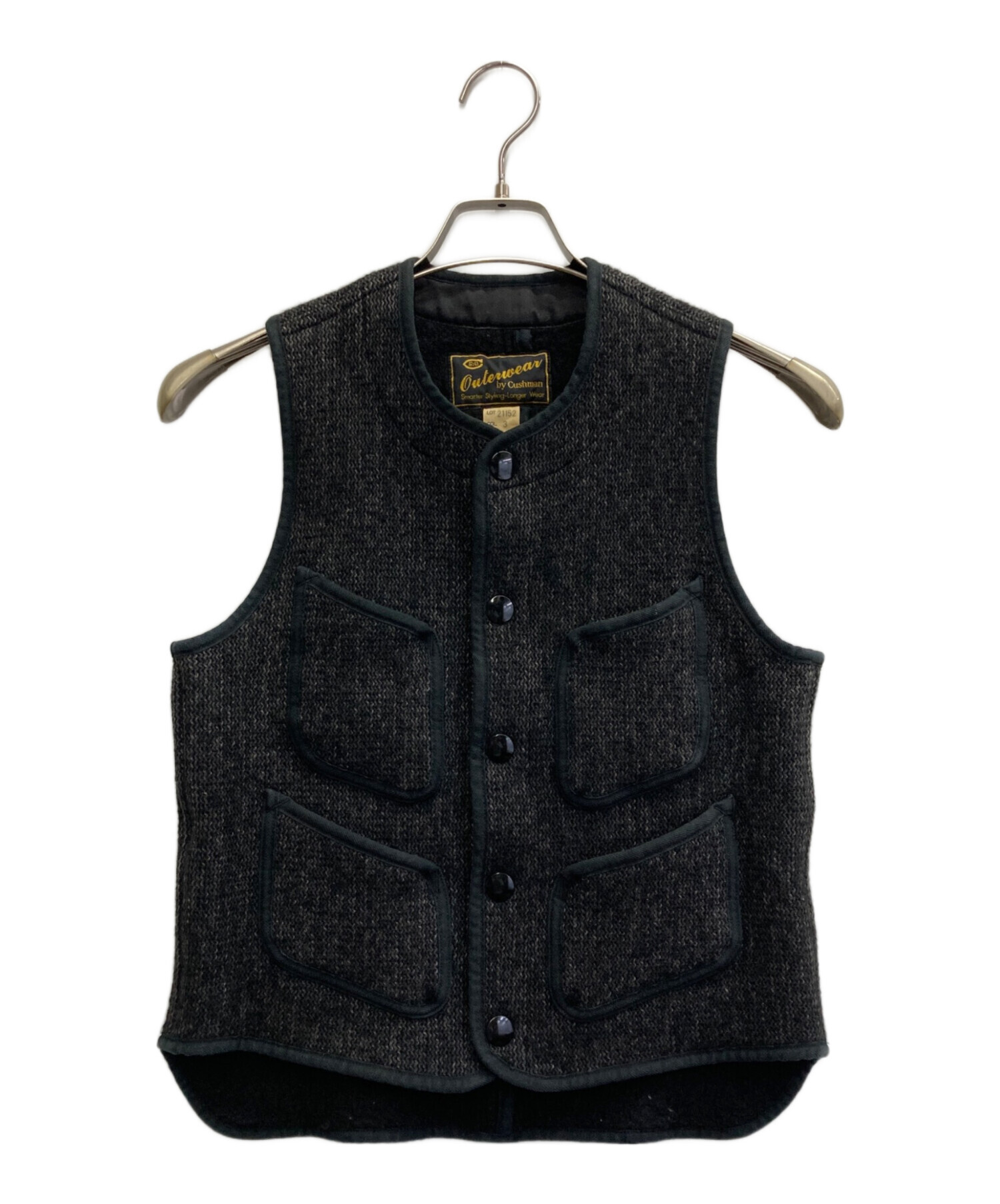 クッシュマン　ビーチクロス ベスト Mサイズ ウール混合ベスト ダークグレー 中古・古着通販】CUSHMAN (クッシュマン) ビーチクロスベスト ネイビー