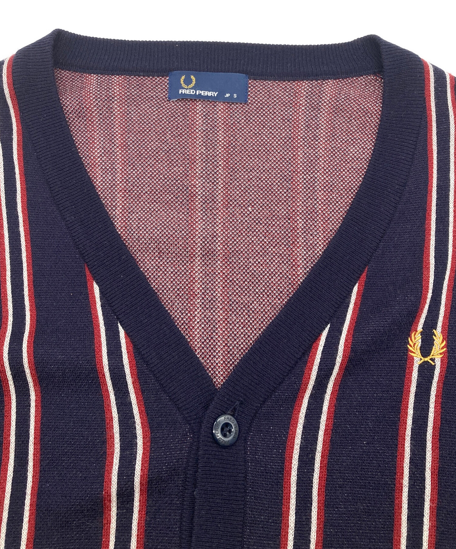 中古・古着通販】FRED PERRY (フレッドペリー) ストライプカーディガン