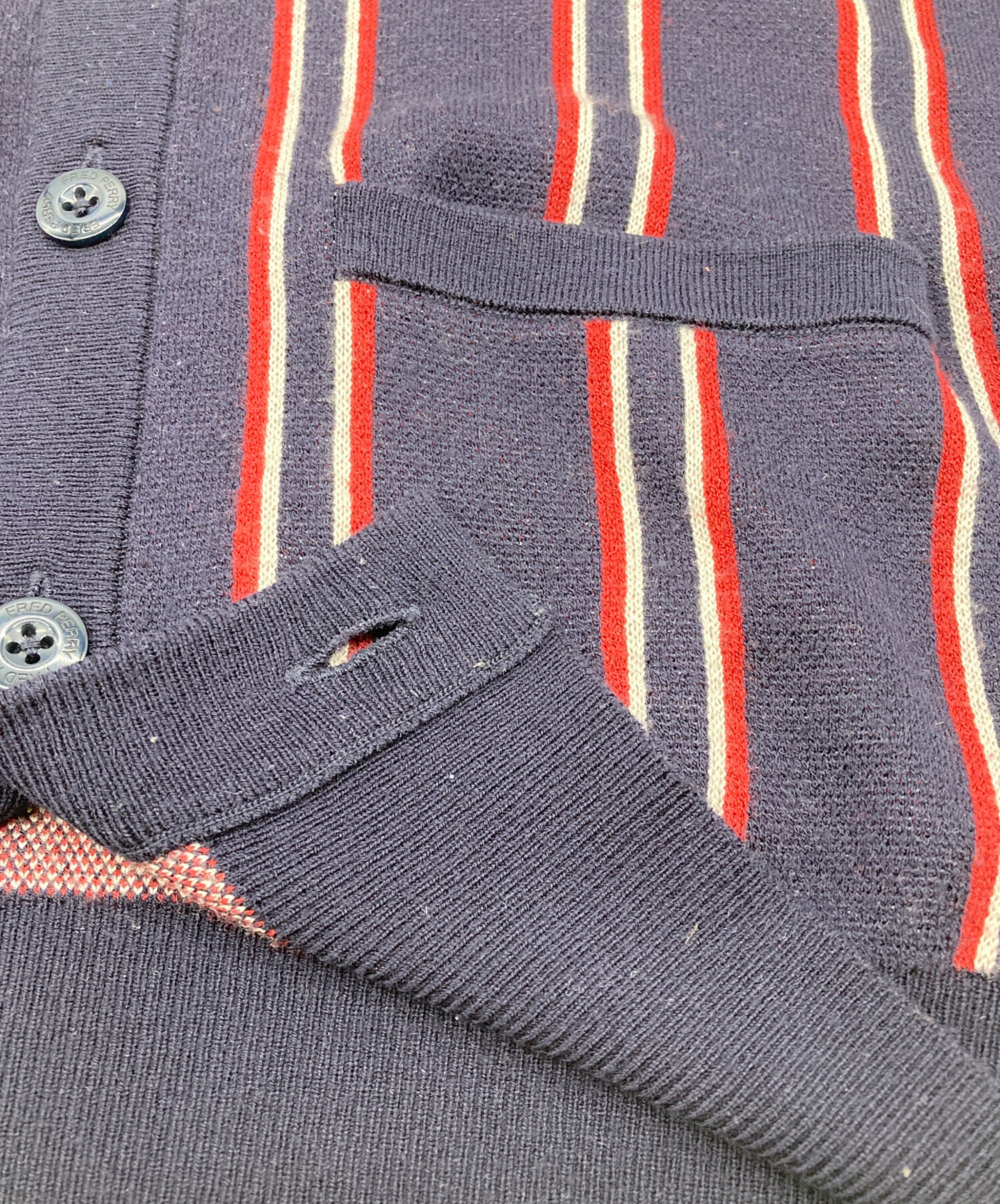中古・古着通販】FRED PERRY (フレッドペリー) ストライプカーディガン