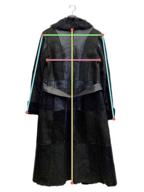 中古・古着通販】Les Copains (レコパン) レザー切替コート ブラック