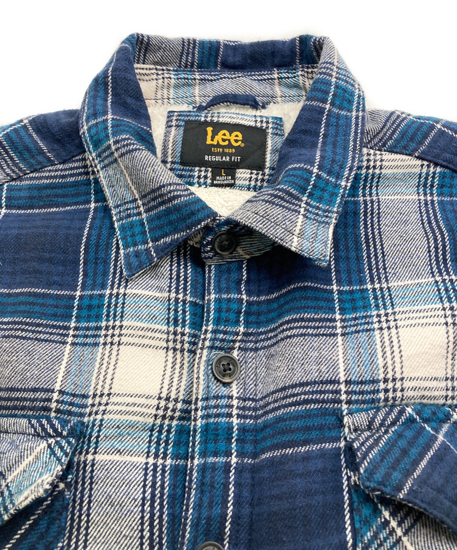 中古・古着通販】LEE (リー) チェックシャツ ネイビー サイズ:L 