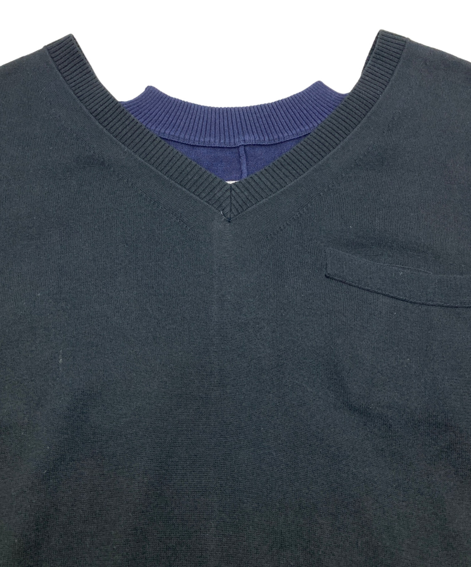 中古・古着通販】sacai (サカイ) レイヤードニット ブラック サイズ:2