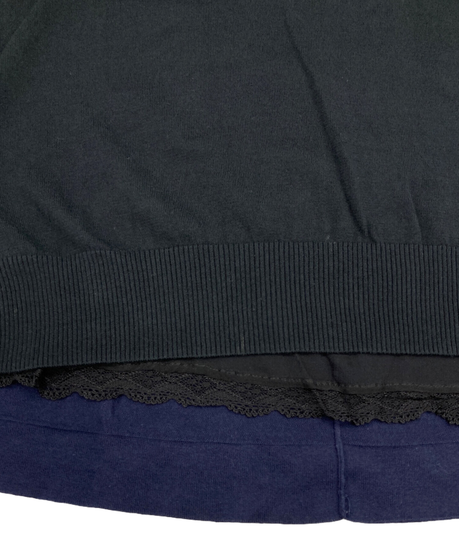 中古・古着通販】sacai (サカイ) レイヤードニット ブラック サイズ:2