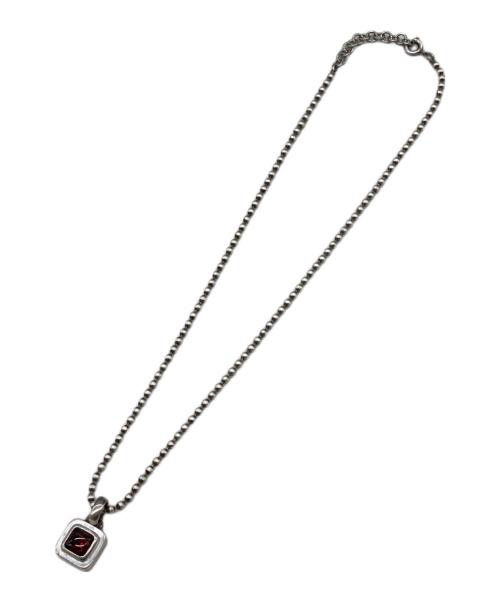 中古・古着通販】agete (アガット) レッドストーンネックレス シルバー 