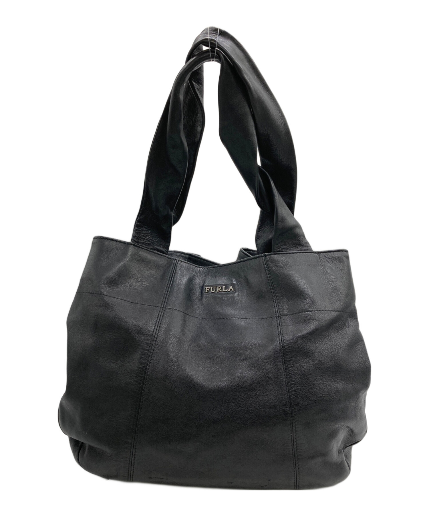 中古・古着通販】FURLA (フルラ) リボントートバッグ ブラック 