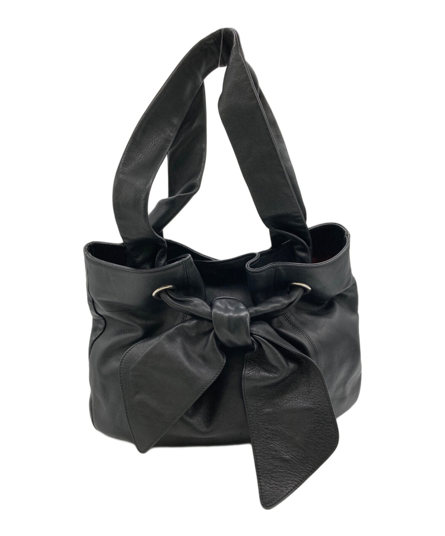 中古・古着通販】FURLA (フルラ) リボントートバッグ ブラック 
