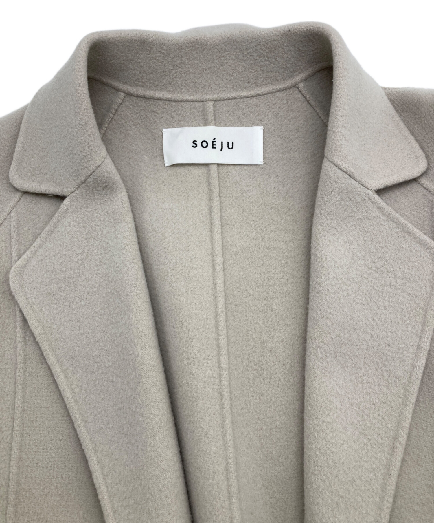 中古・古着通販】SOEJU (ソージュ) ウールリバーローブコート ベージュ