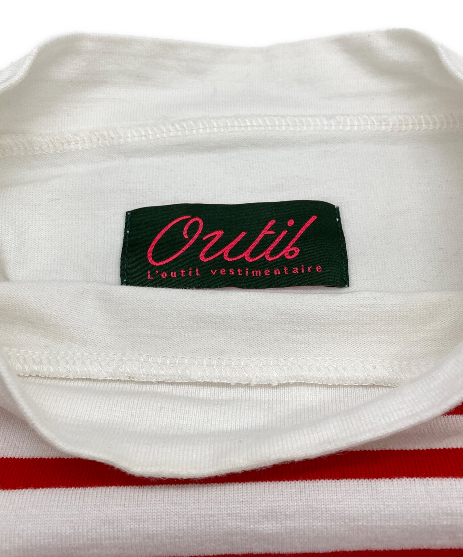 中古・古着通販】OUTIL (ウティ) ボトルネック ボーダーカットソー