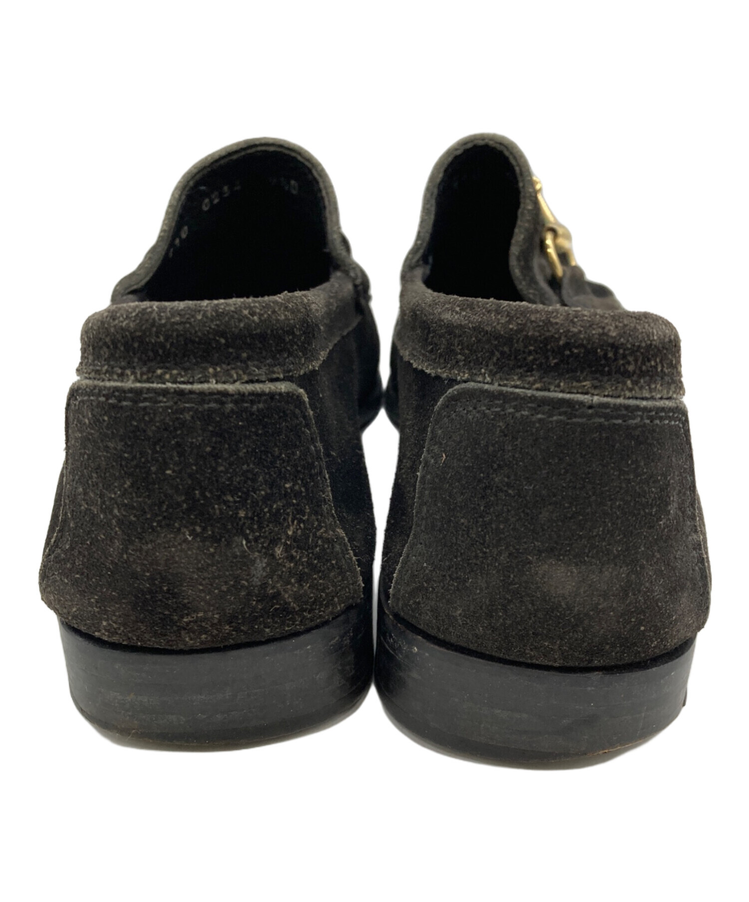 中古・古着通販】GUCCI (グッチ) スエードビットローファー ブラック