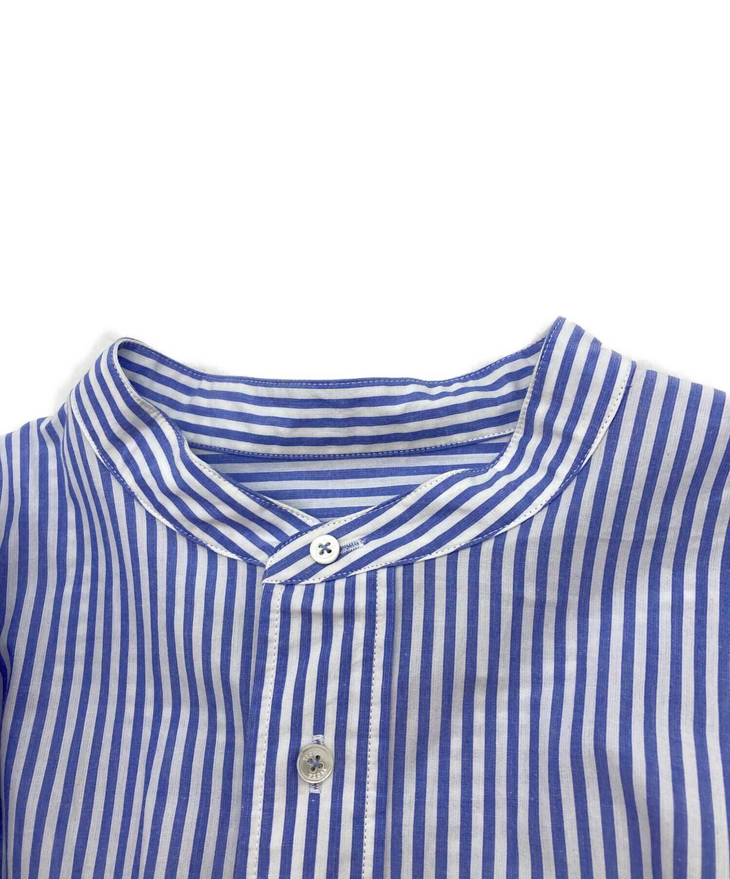 中古・古着通販】ticca (ティッカ) ノーカラーストライプシャツ