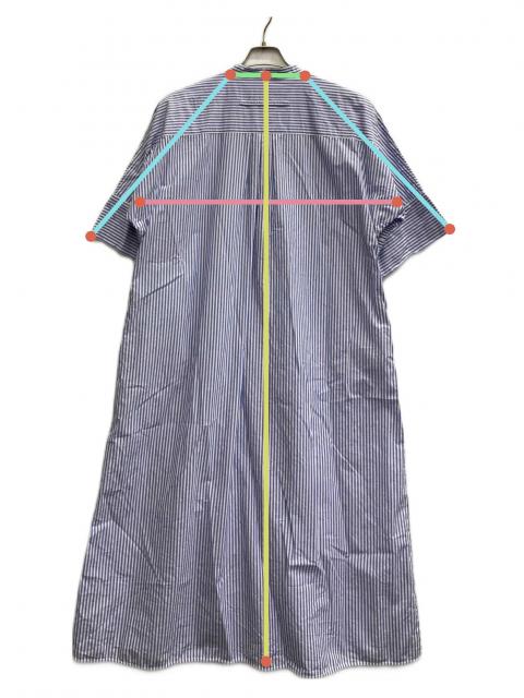 中古・古着通販】ticca (ティッカ) ノーカラーストライプシャツ