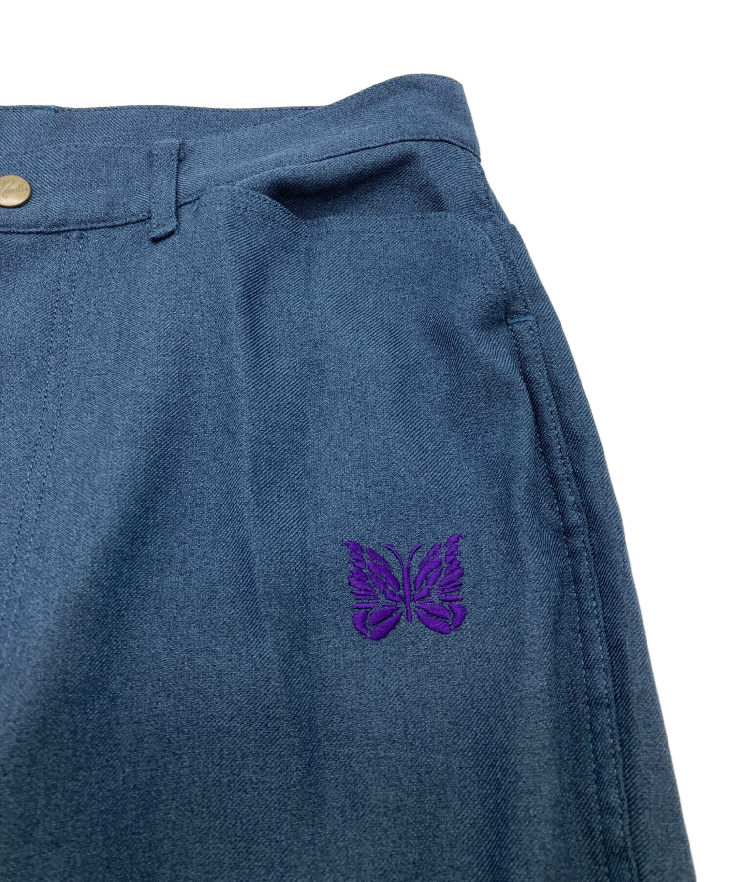 定価38500円の6割引ニードルズneedles別注新品タグ付総刺繍フレアパンツ 中古・古着通販】Needles (ニードルズ) フレアパンツ ブルー サイズ:S