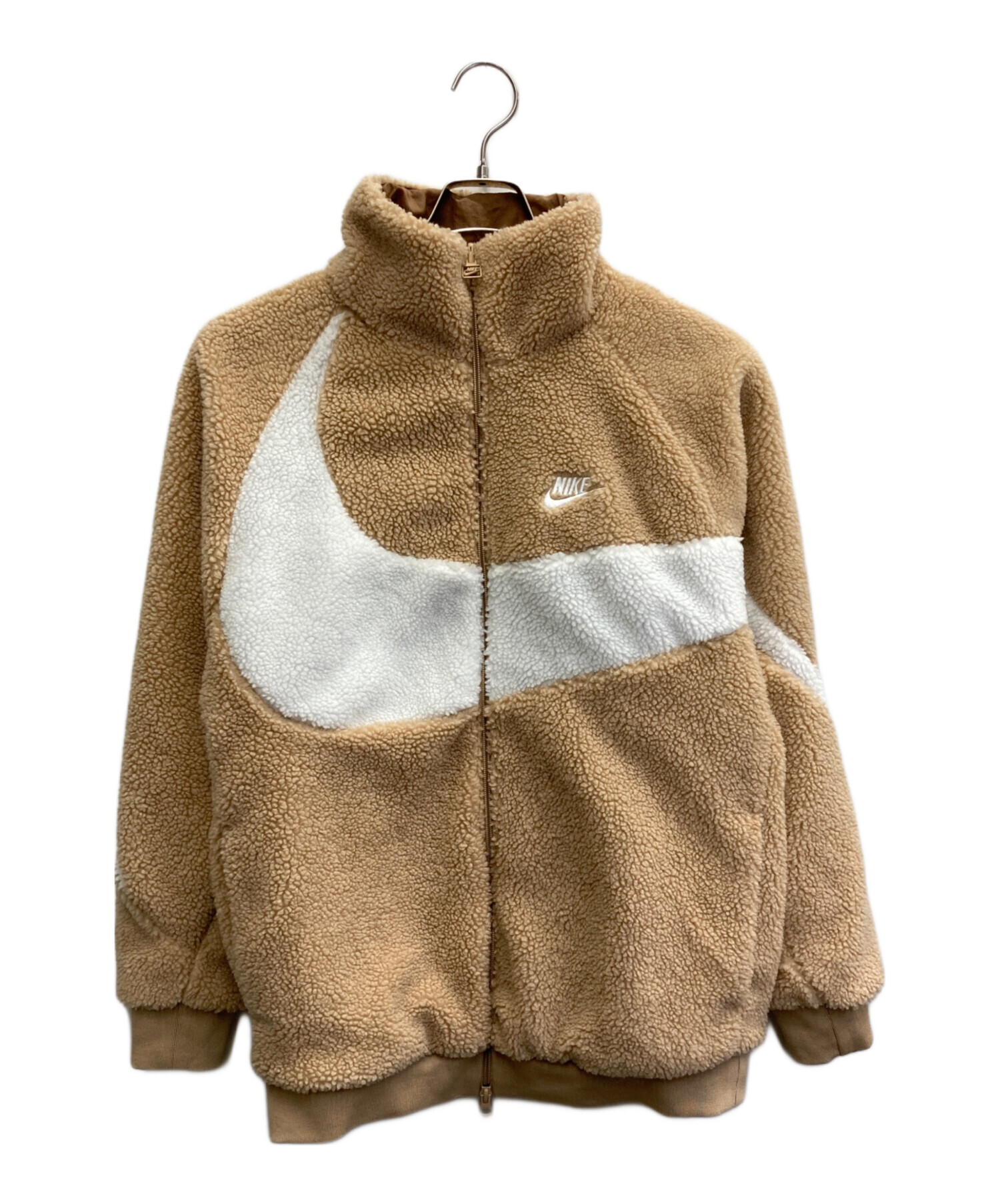 中古・古着通販】NIKE (ナイキ) フルジップ ボア ジャケット ベージュ 