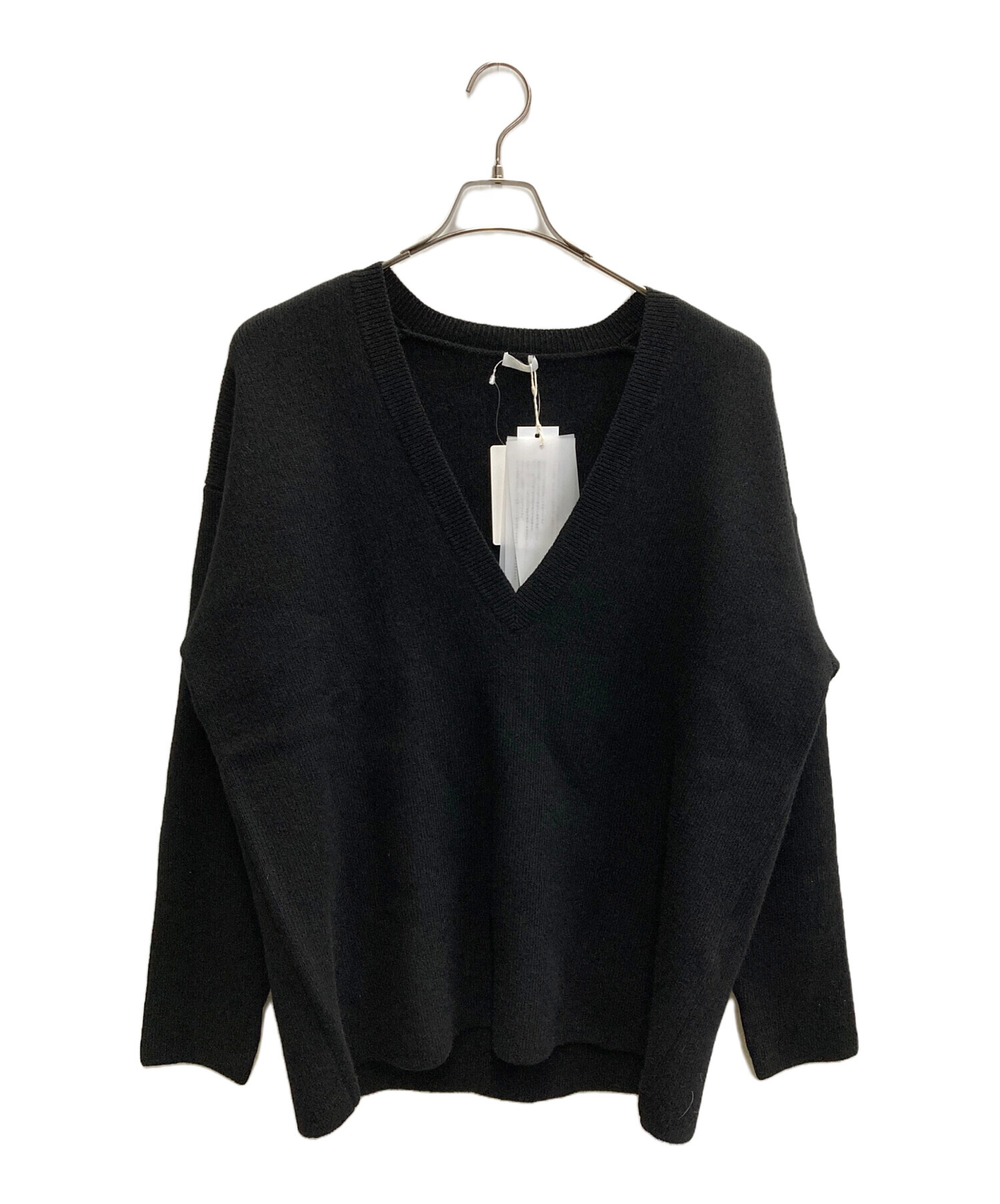 中古・古着通販】SEEALL (シーオール) DEEP V SWEATER YAK ブラック 