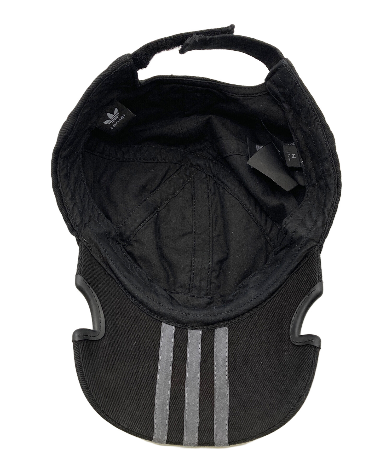 BALENCIAGA adidas ヴィンテージ加工 帽子 キャップブラック BALENCIAGA×adidas バレンシアガ アディダス ロゴ コラボキャップ
