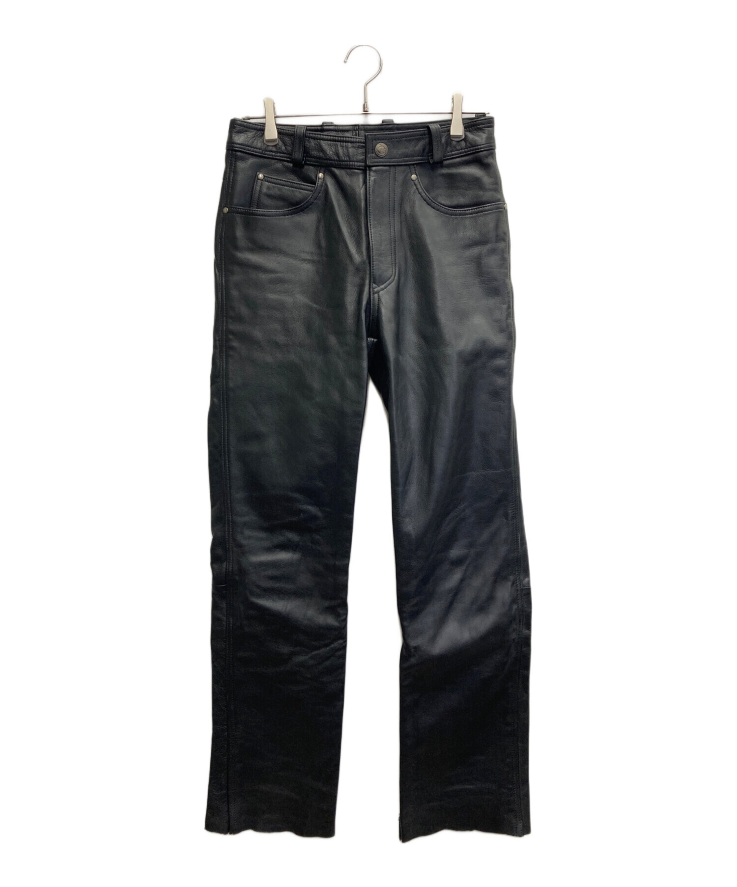 ハーレーダビッドソン 本革レザーパンツ 黒 メンズ　M 中古・古着通販】HARLEY-DAVIDSON (ハーレーダビッドソン) カットオフ