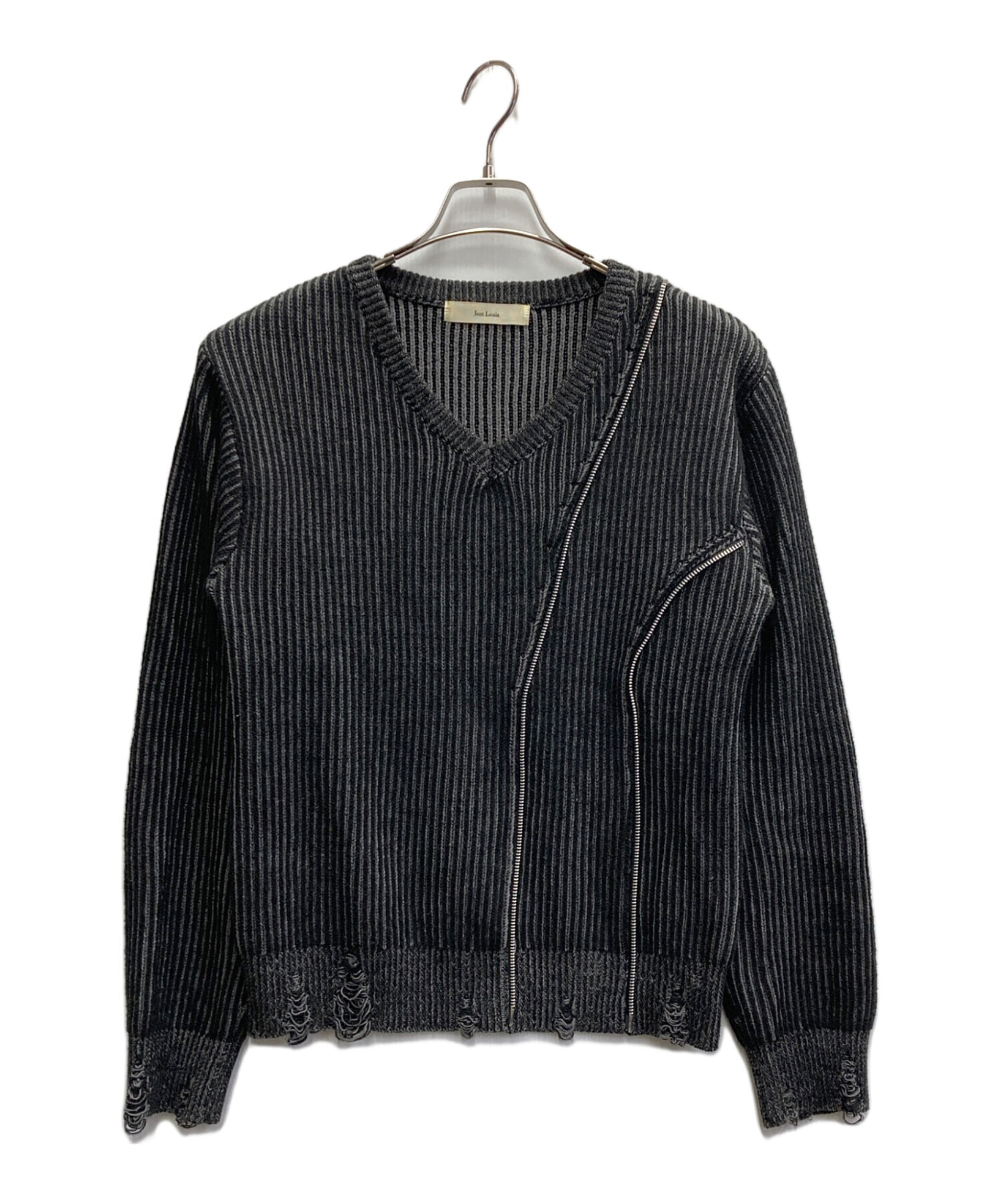 トップス Mesh Knit Hoodie/Jent Louis 中古・古着通販】jent louis (ジェントルイス) Zip V-neck Knit Tops