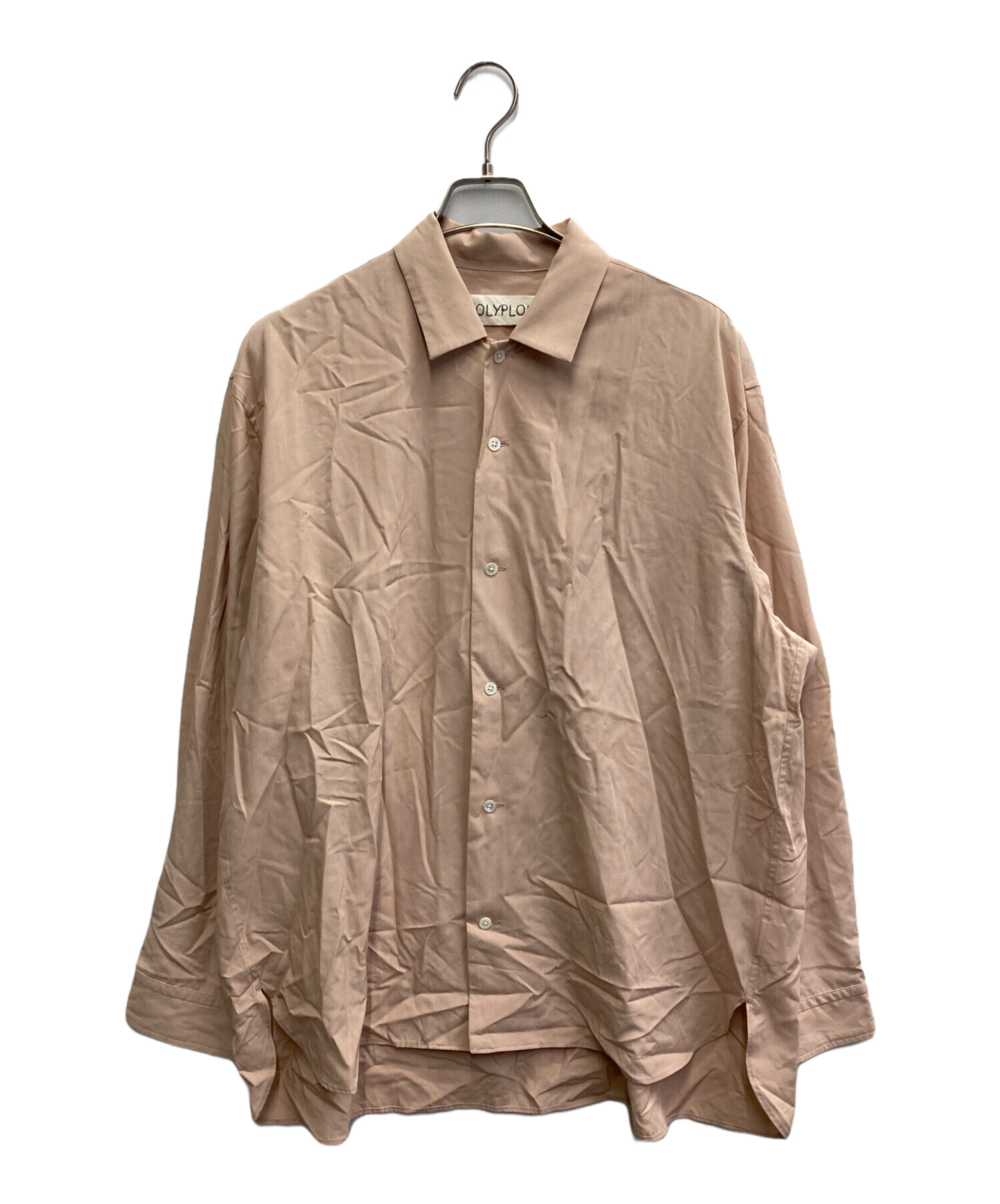 POLYPLOID ベージュ 長袖シャツブルゾン　サイズ3 中古・古着通販】POLYPLOID (ポリプロイド) LONG SLEEVE CAMP COLLAR
