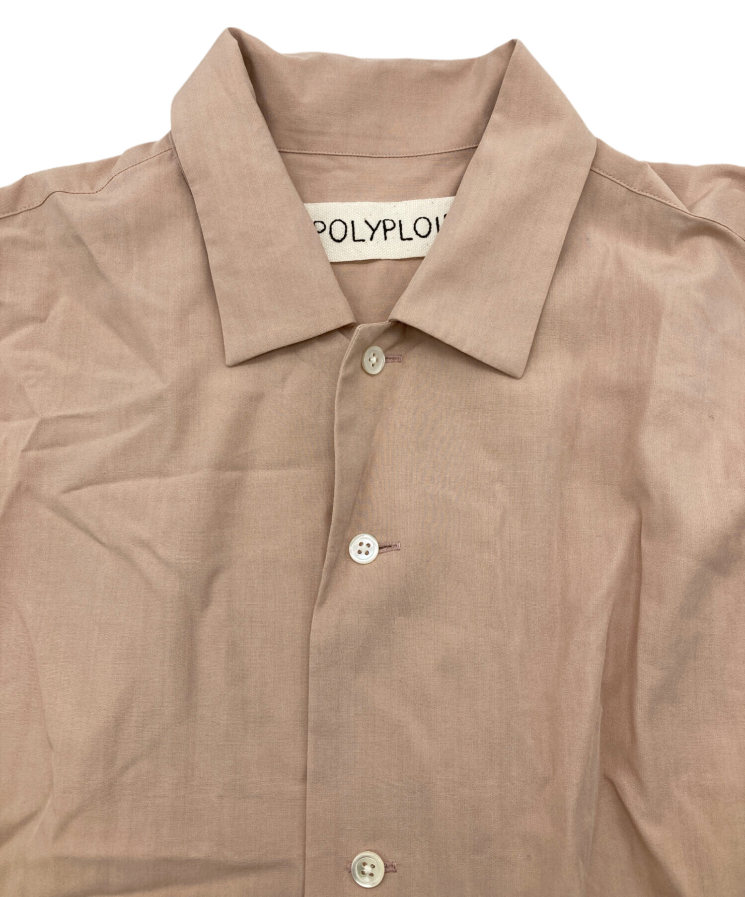 POLYPLOID ベージュ 長袖シャツブルゾン　サイズ3 中古・古着通販】POLYPLOID (ポリプロイド) LONG SLEEVE CAMP COLLAR