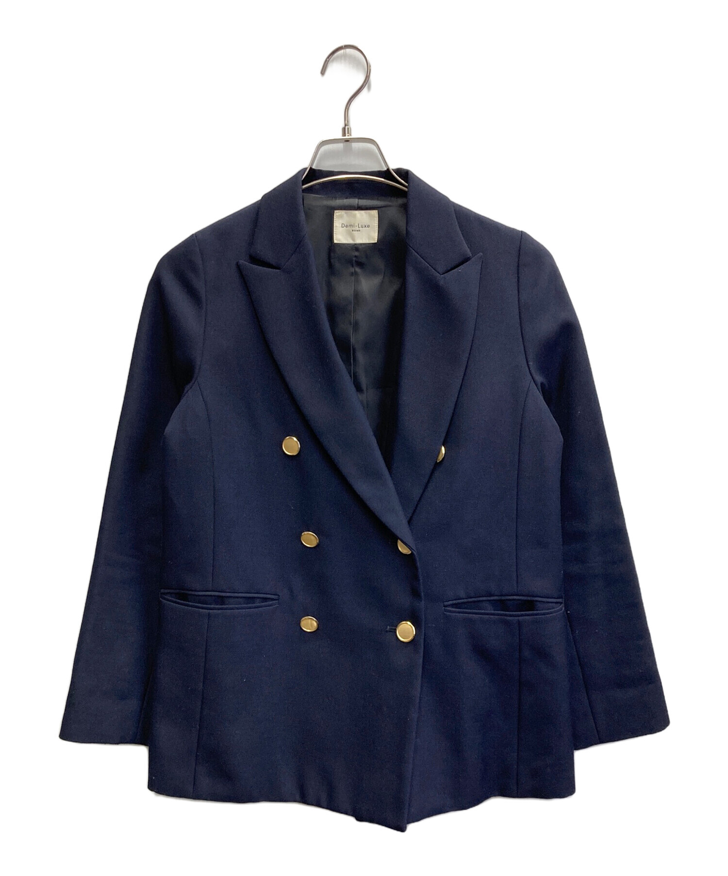 Demi-Luxe BEAMS ドライギャバジン ダブルジャケット 36 紺 中古・古着通販】Demi-Luxe BEAMS (デミルクス ビームス) ドライ